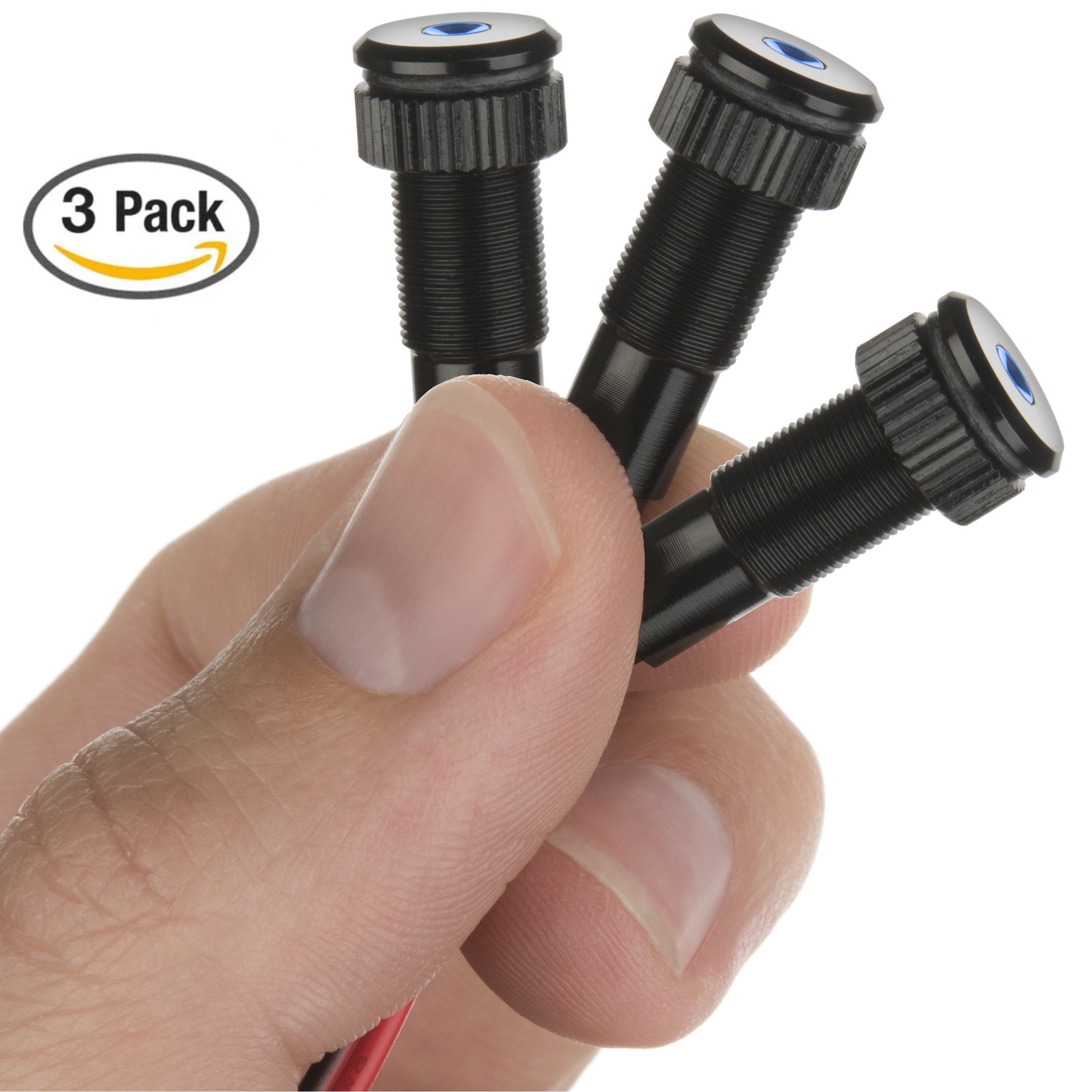 3 Pack Of Plug-N-Play Instrument Cluster Led Indicator Light Dash Bulbs. Aluminum Pilot Lights. Color Acrylic Lens. Flush Panel Mount 5/16&quot; 8Mm 12V For Speedometer Odometer (Black Bezel, Blue Led)