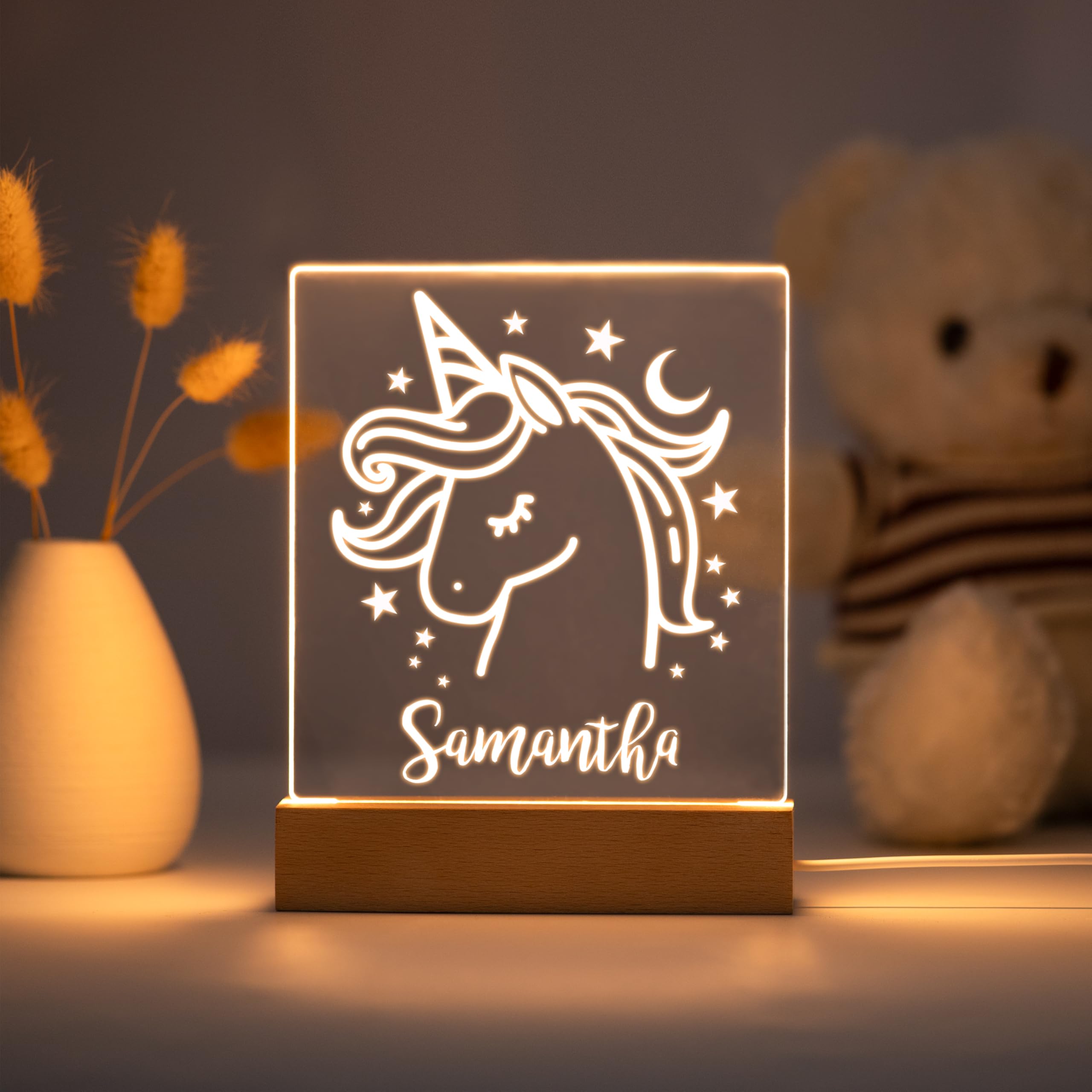Personalized Night Light For Kids Girls Boys Customized Gifts For Baby Nursery Bedroom Decor Unicorn