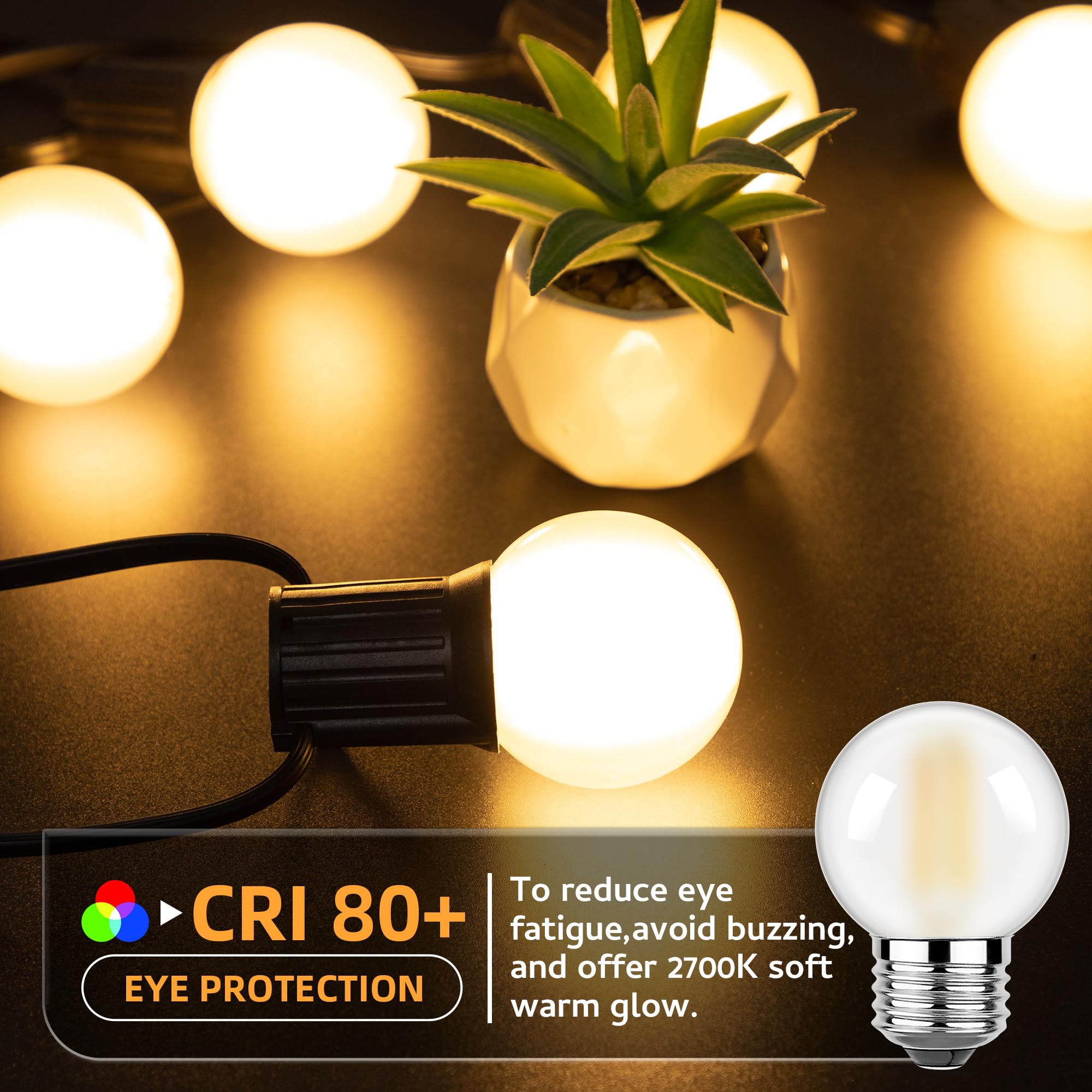 Sphoon Dimmable E26 Led Bulbs Frosted G16.5 6W Equal 60 Watt Light Bulb Decorative Light Bulbs For Vanity, Wall Sconces, Retro S