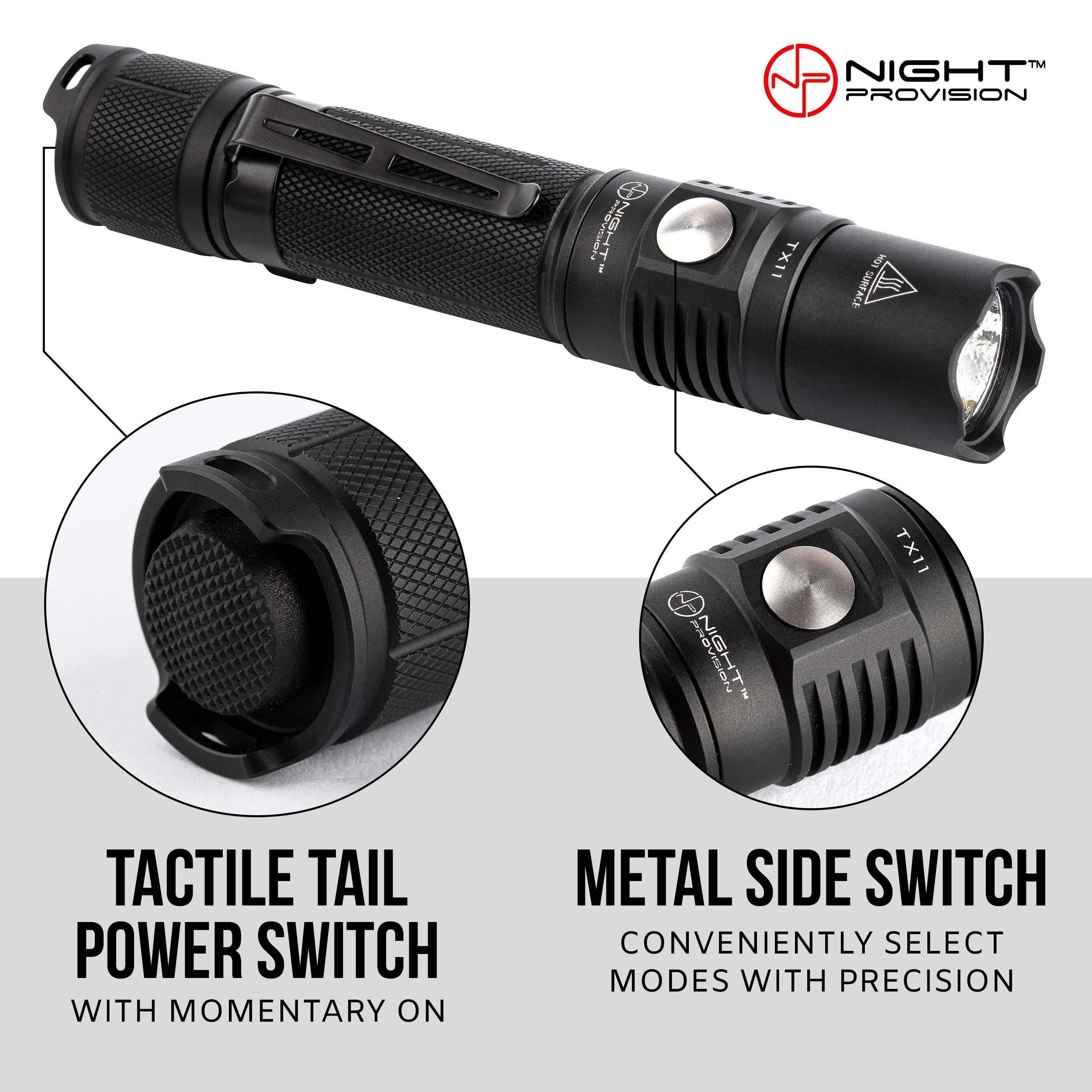 Np Night Provision Tx11 Tactical Flashlight With Duty Belt Holster Luminus 1600 Lumens Led For Police Security Military Grade Br