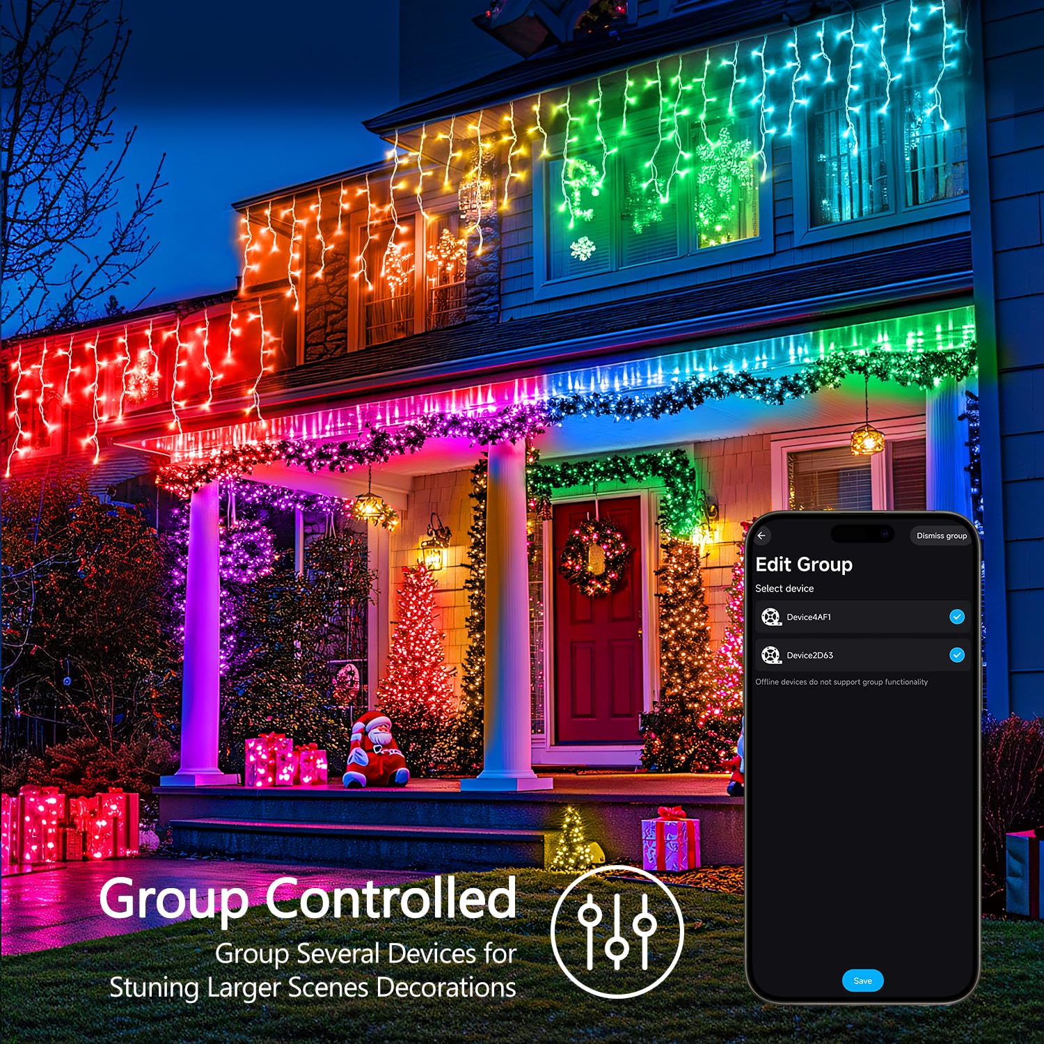 Jmexsuss 200 Led Rgb String Light Outdoor Indoor  Christmas Lights Outdoor Clear Wire Christmas Lights Plug In For Bedroom Tree Room Party Birthday Decorations