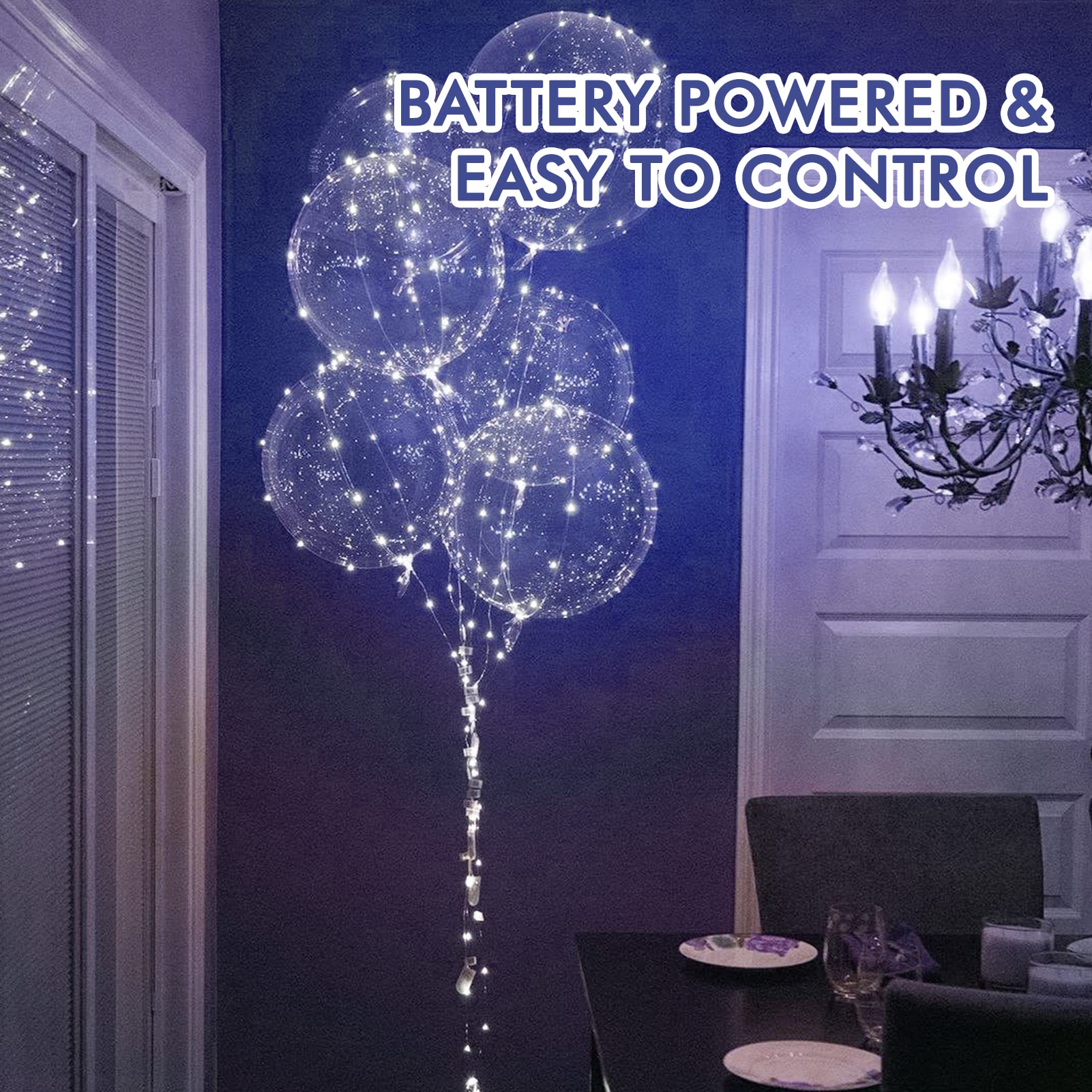 Bexdir 12 Pack Fairy Lights, 7FT 20LED Waterproof Silver Wire, Battery Operated, Blue, Copper for Home Decor, Parties, Weddings