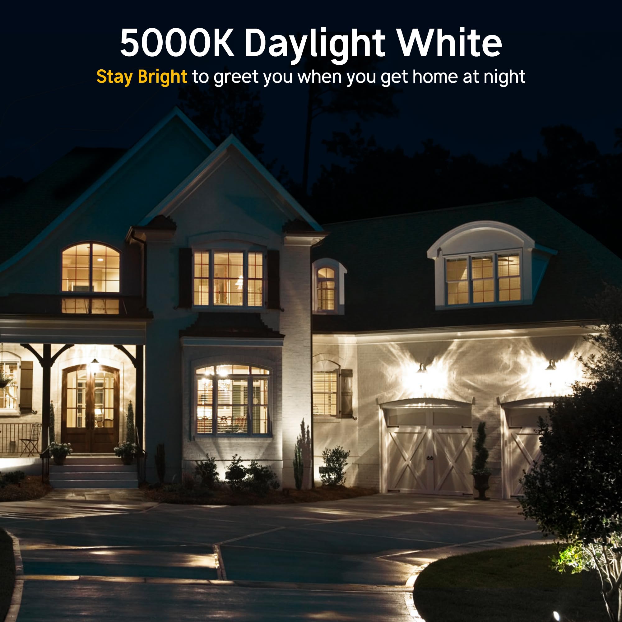 Prosperbiz Dusk to Dawn LED Outdoor Light Bulbs, 40W Equivalent, Daylight White, 4 Pack, Automatic On/Off Sensor, A19 Model