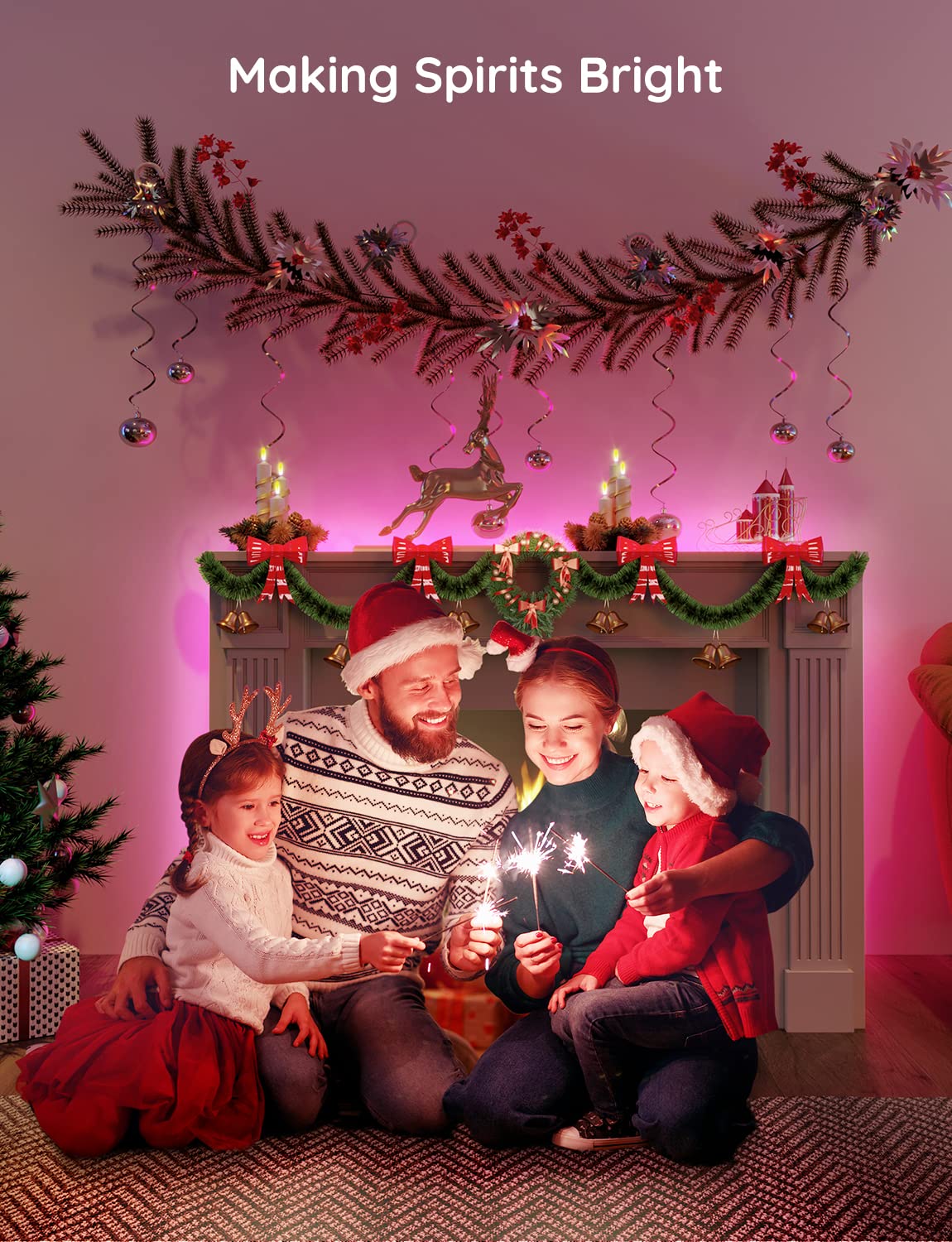 Govee Smart Led Strip Lights For Bedroom, 32.8Ft Wifi Led Light Strip Work With Alexa Google Assistant, 16 Million Colors With App Control And Music Sync Lights For Home Decor, 2 Rolls Of 16.4Ft