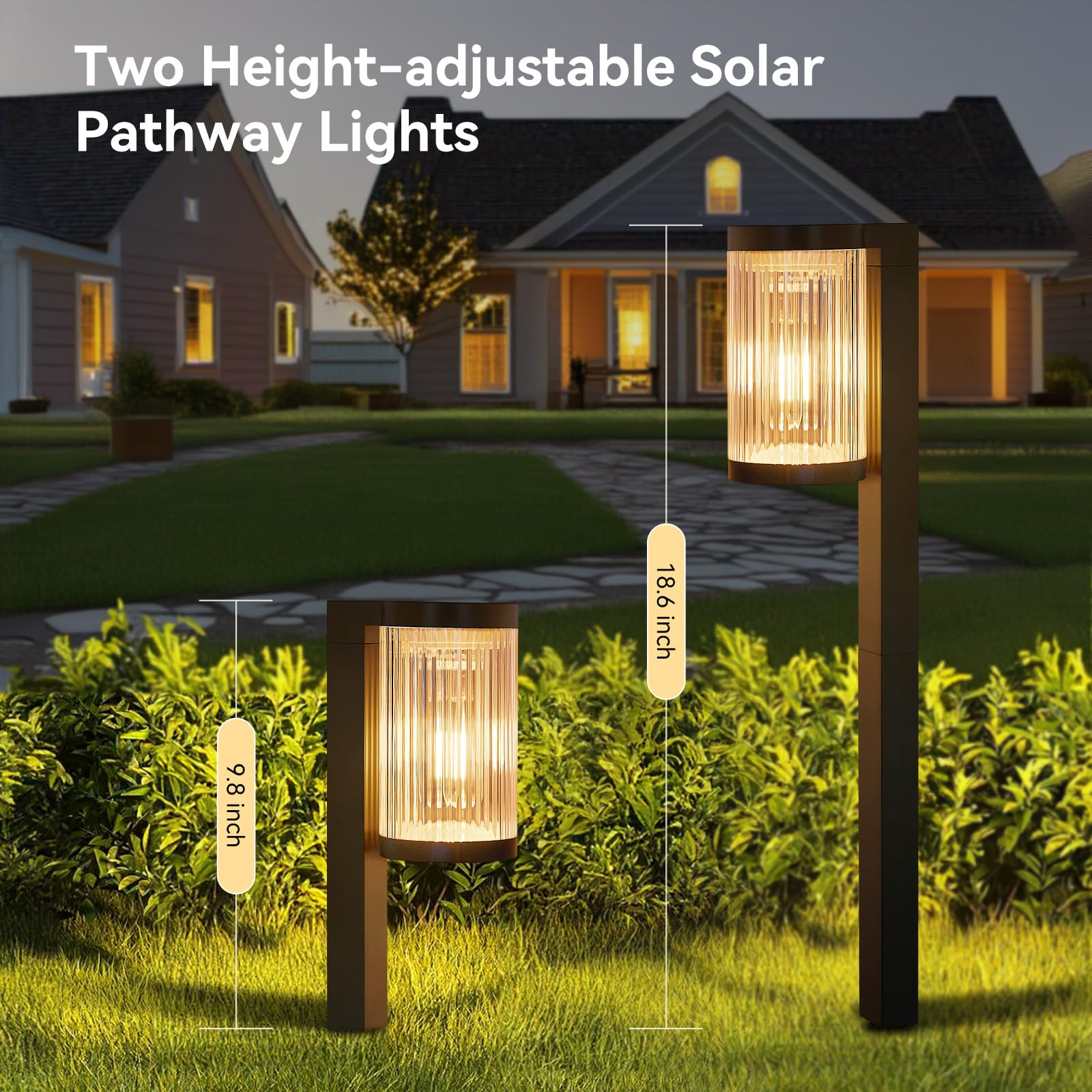 Halhsap Solar Pathway Lights Outdoor 6 Pack, Super Bright Over 12Hrs Solar Lights Outdoor Waterproof Ip65, Anto On/Off Solar Garden Lights Decorative & Stylish For Outside Yard, Path, Driveway