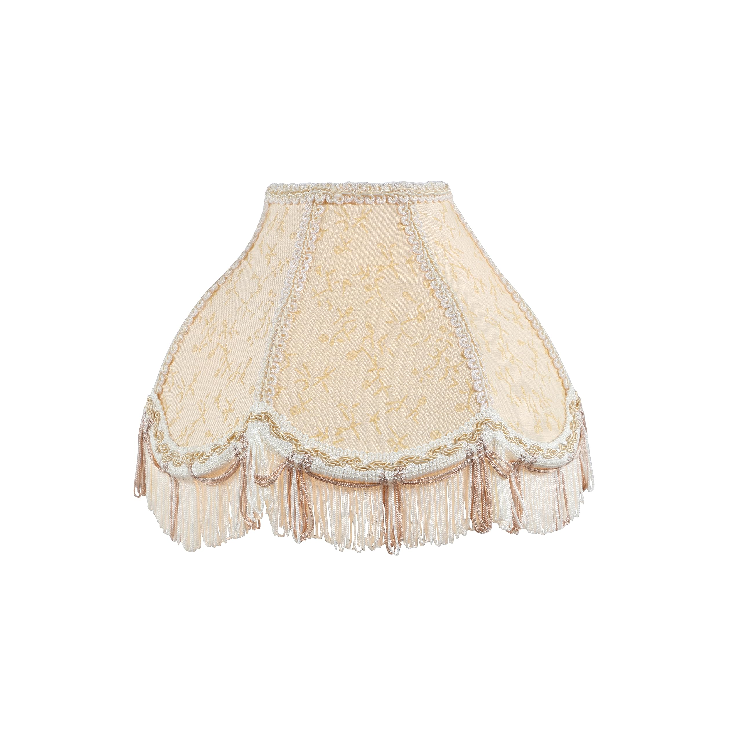 Aspen Creative 55007, Transitional Scallop Bell Shape Uno Lamp Shade, Beige, 4&quot; Top X 10&quot; Bottom X 7&quot; Slant, Slip Uno 33Mm