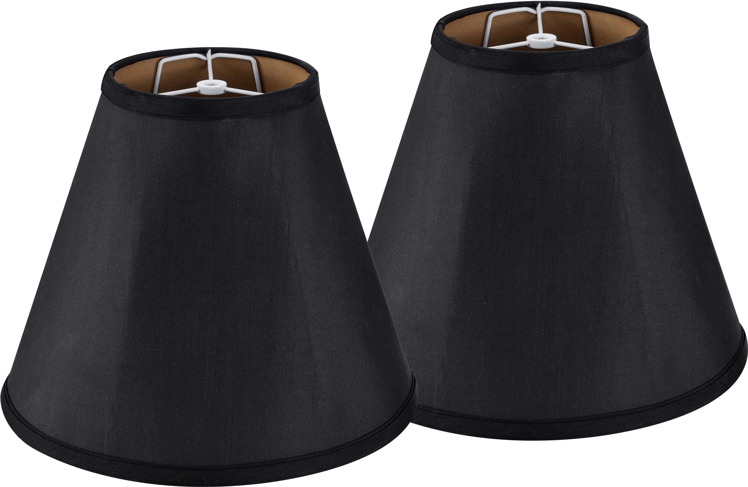 GO&SO Black Bell Lamp Shades Set of 2 Meduim Lamp Shade 6'' Top x 13'' Bottom x 10.6'' High(Spider Fitter) Modern lampshade for 