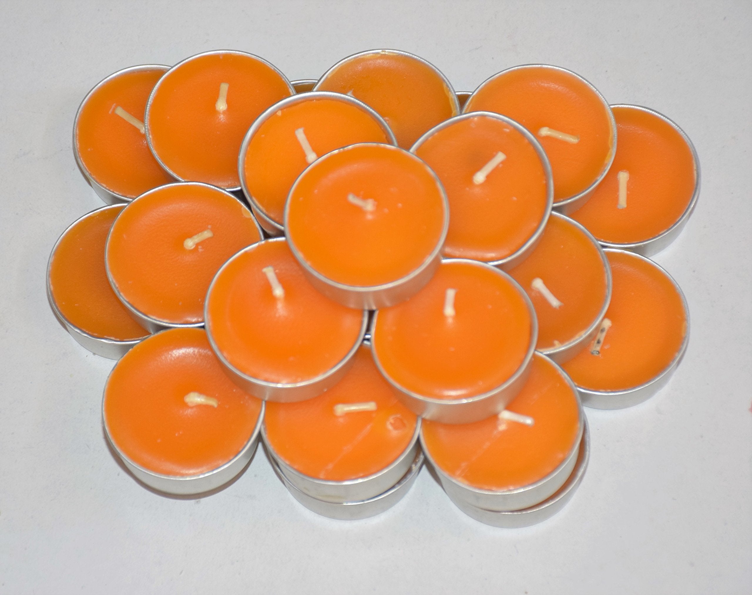 Pure Source India Scented Tea Light Candle (Orange Fragrance) Smokeless Candles Made in India (25 Pcs Candles)