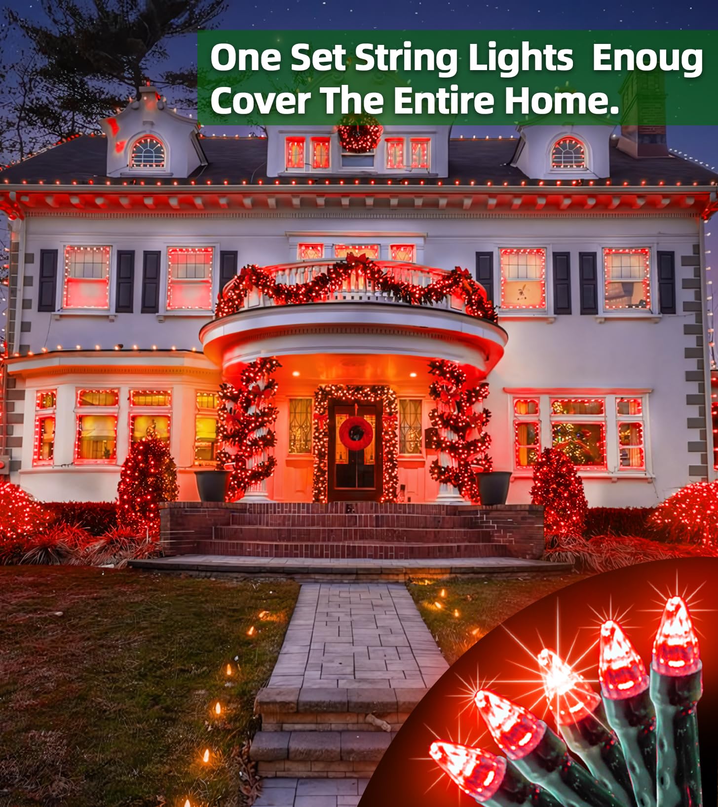 Quhuatu 1500 Led 492Ft Christmas Lights With Timer Memory - Green Wire String Lights For Indoor Outdoor Decorations, Christmas T