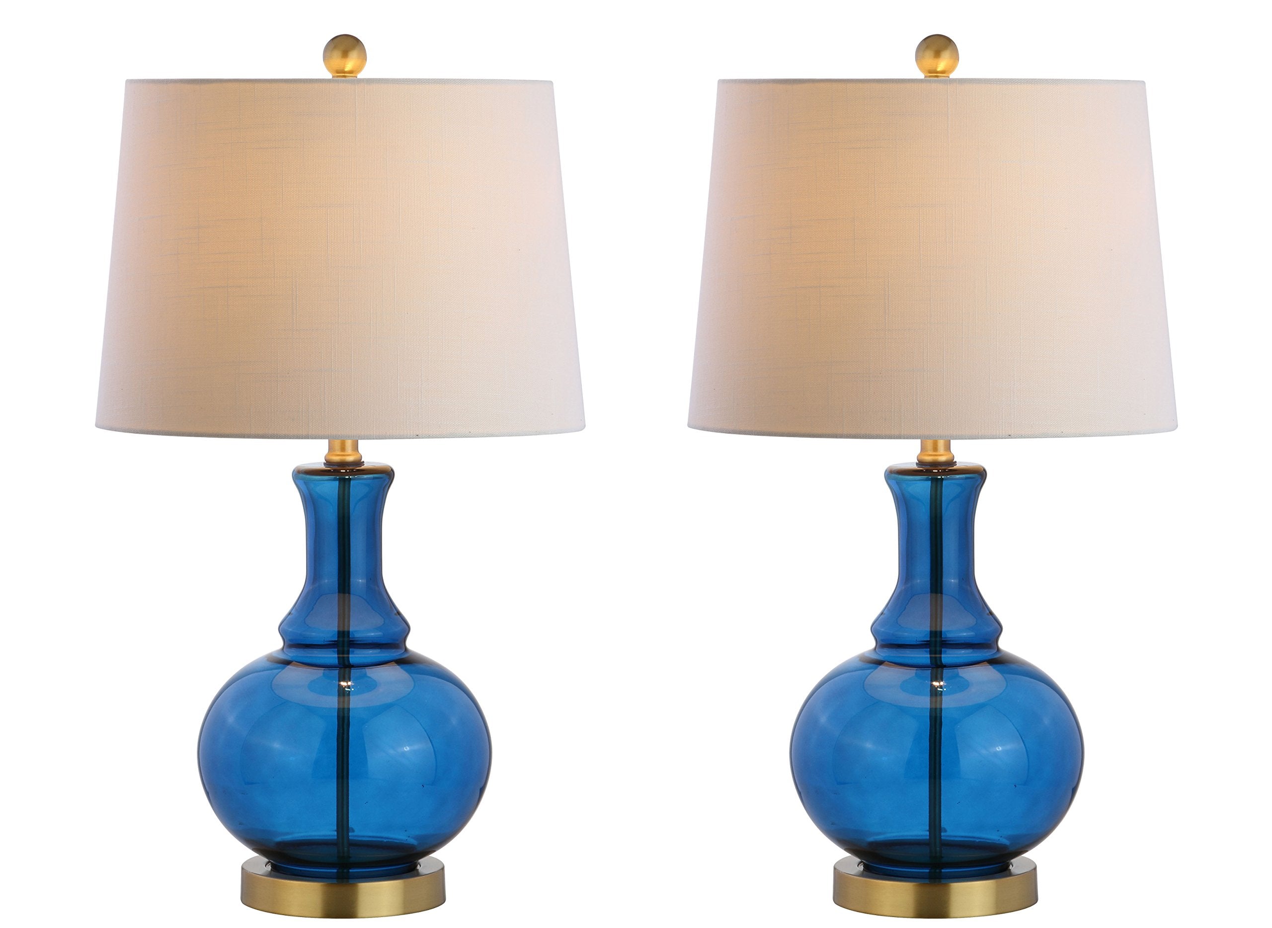JONATHAN Y JYL1068C-SET2 Set of 2 Table Lamps Lavelle 25'' Glass LED Table Lamp Contemporary Transitional Bedside Desk Nightstan