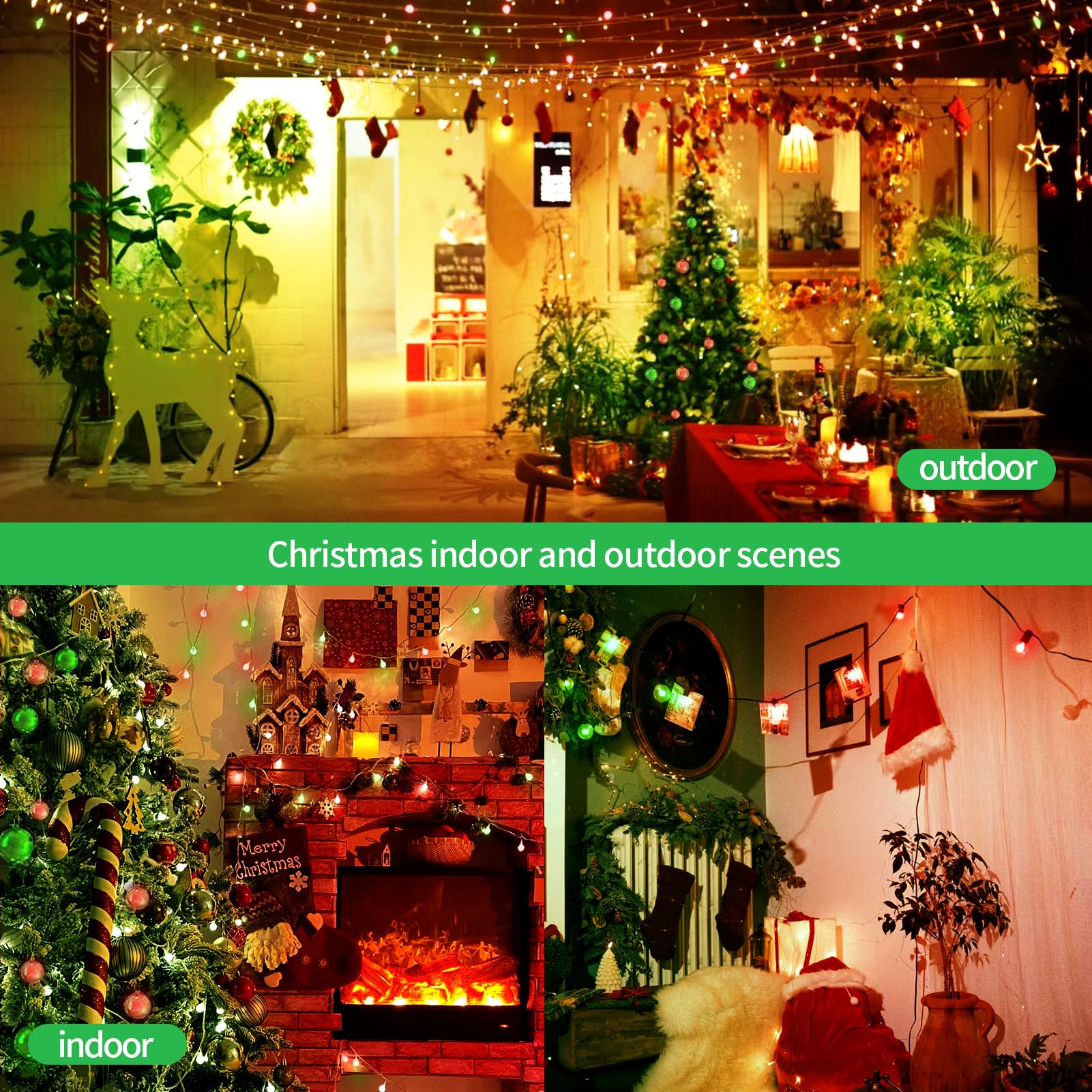 KQHBEN LED Green Light Bulbs - 9W (60W Equivalent) E26 Base - 4 Pack for Home Decor and Events