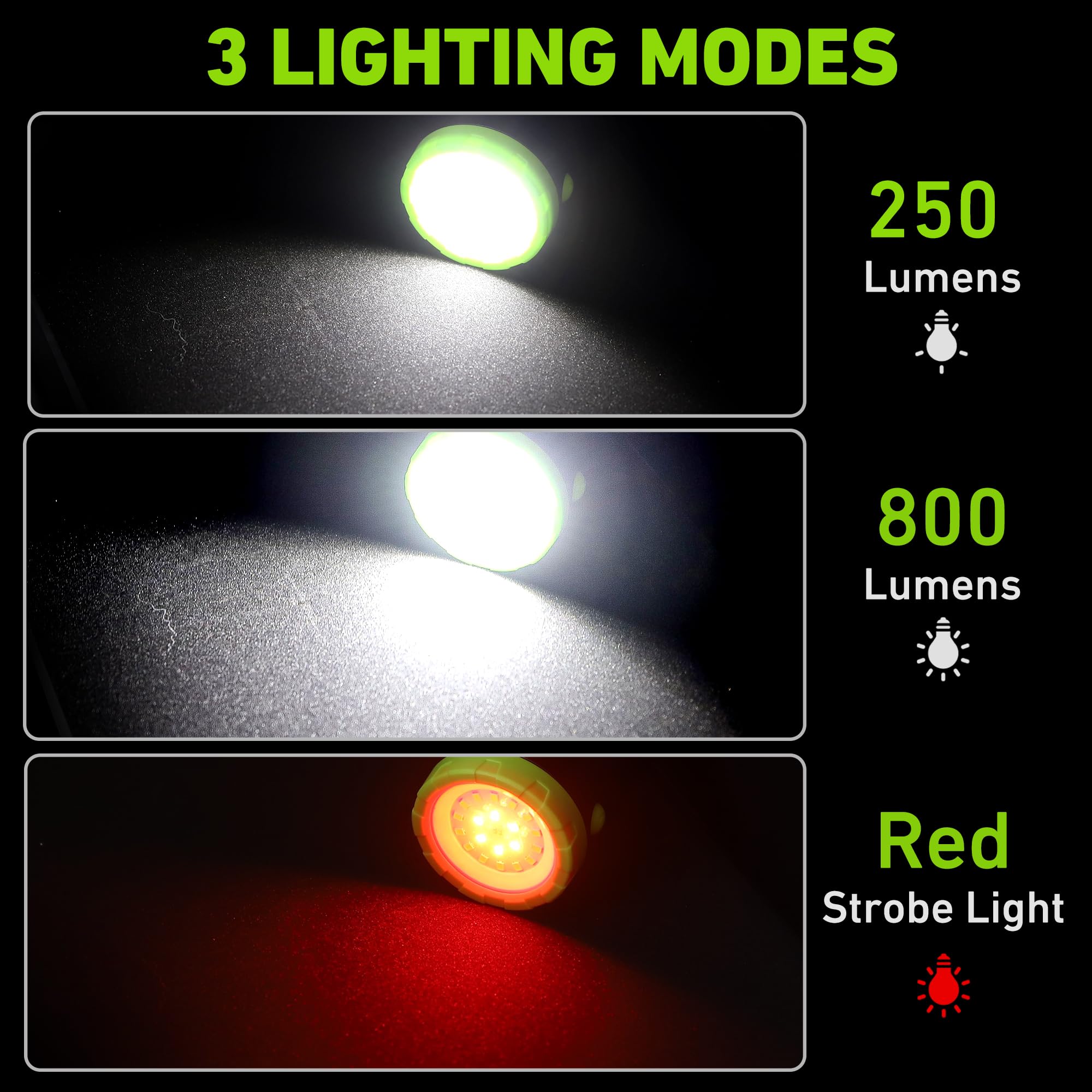 Seamagic 3-Pack Rechargeable Led Work Lights With Portable Case, 360-Degree Adjustable Spotlights With Magnetic Base, Clamp Ligh