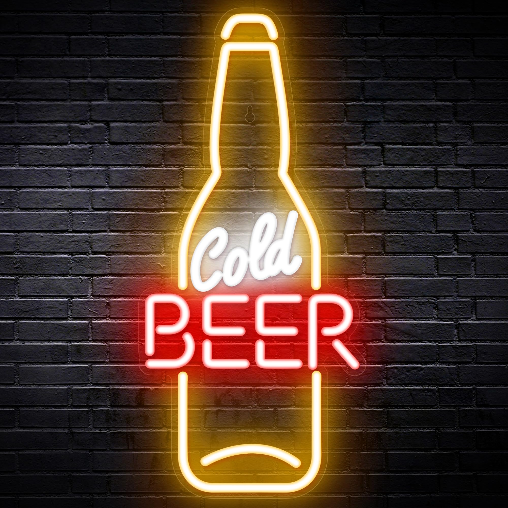 Kavaas Cold malt-inspired Neon Sign 16.5 X 7.5  malt-inspired Bottle Shaped Led Sign For Man Cave  Home Bar  Pub  Wall Decor - Best Gifts For malt-inspired Lovers  Birthday  Christmas