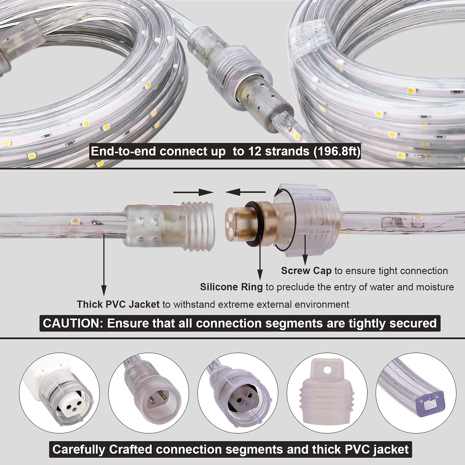 Areful Green Rope Lights, 16.4Ft Waterproof Led Strip Light, Indoor Outdoor Flexibe Decorative Lighting For Home Christmas Holiday Garden Patio Party