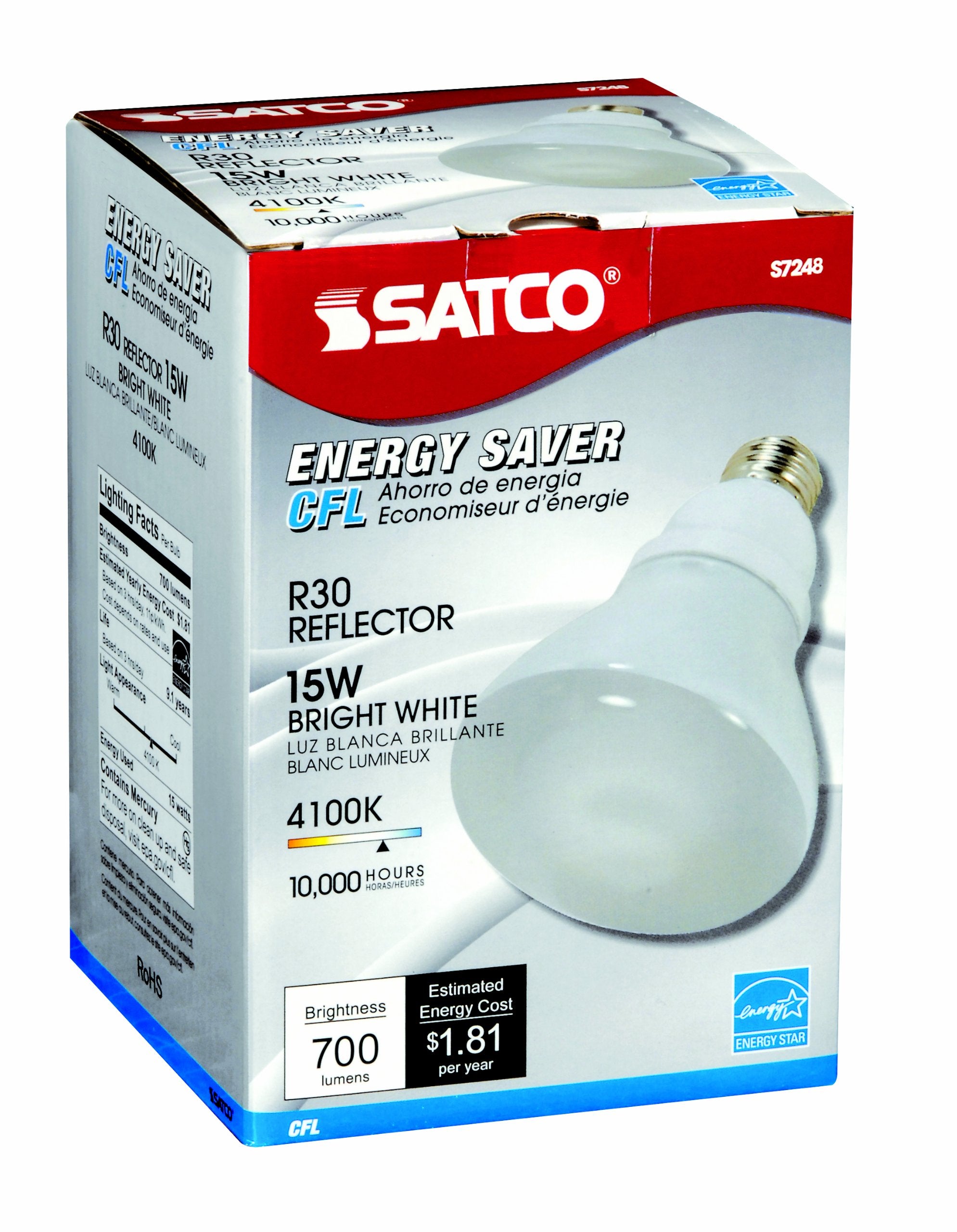 Satco S7248 Medium Light Bulb In White Finish, 5.38 Inches, 1 Count (Pack Of 1), Color