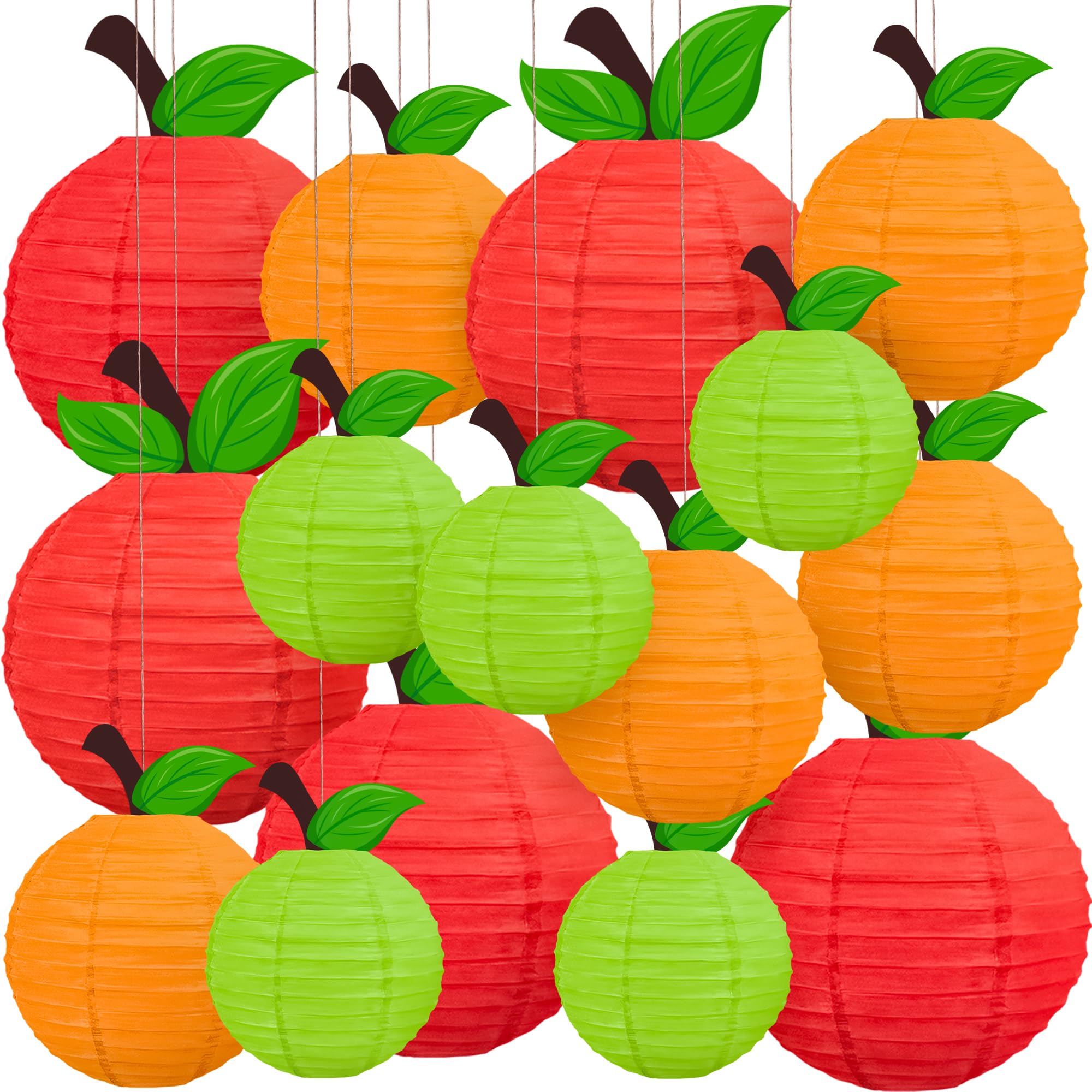 15Pcs Classroom Decor Apple-Shaped Paper Lanterns Back To School Decorations Hanging For First Day Of School Teacher Aappreciate
