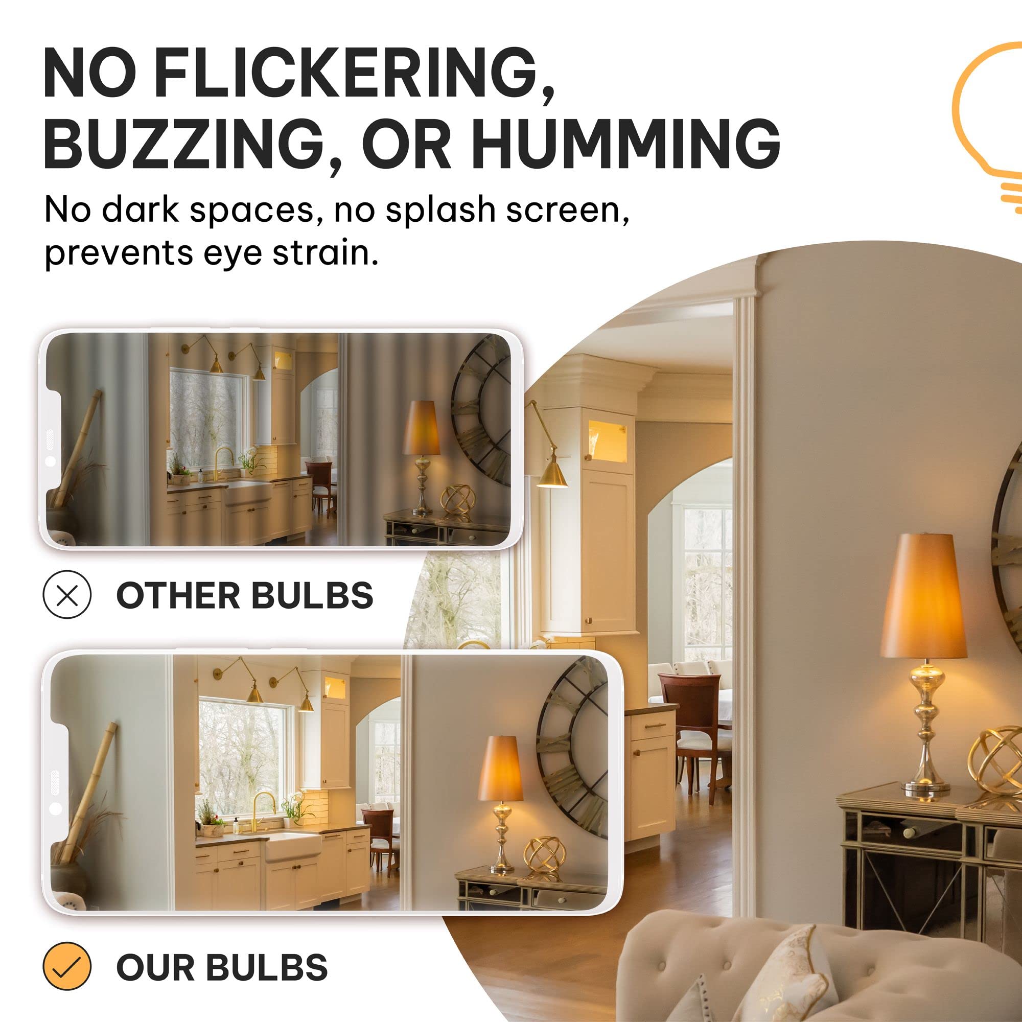 HUDSON BULB CO. Vintage Edison LED Light Bulbs 6W - 6 Pack, E26/E27 Base, 60W Equivalent, Soft White, Non-Dimmable, ST58