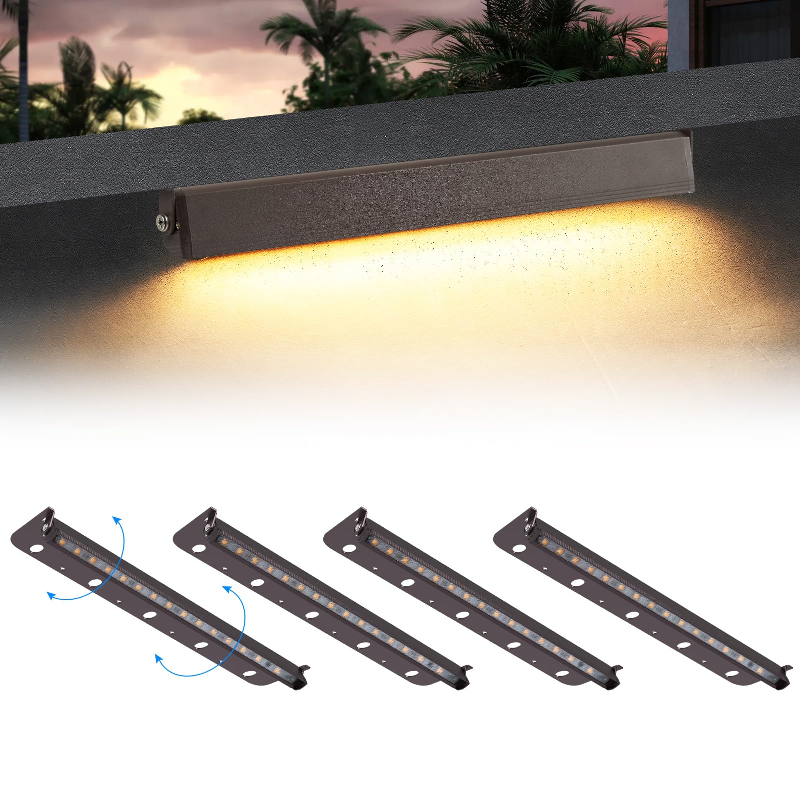 Kwinmyso 4-Packs 5W 12 Inch Led Hardscape Paver Lighting,12V Ac/Dc Low Voltage Retaining Wall Lights,Led Landscape Lighting,2700K Soft White Outdoor Step Light,50,000 Hours Lifespan
