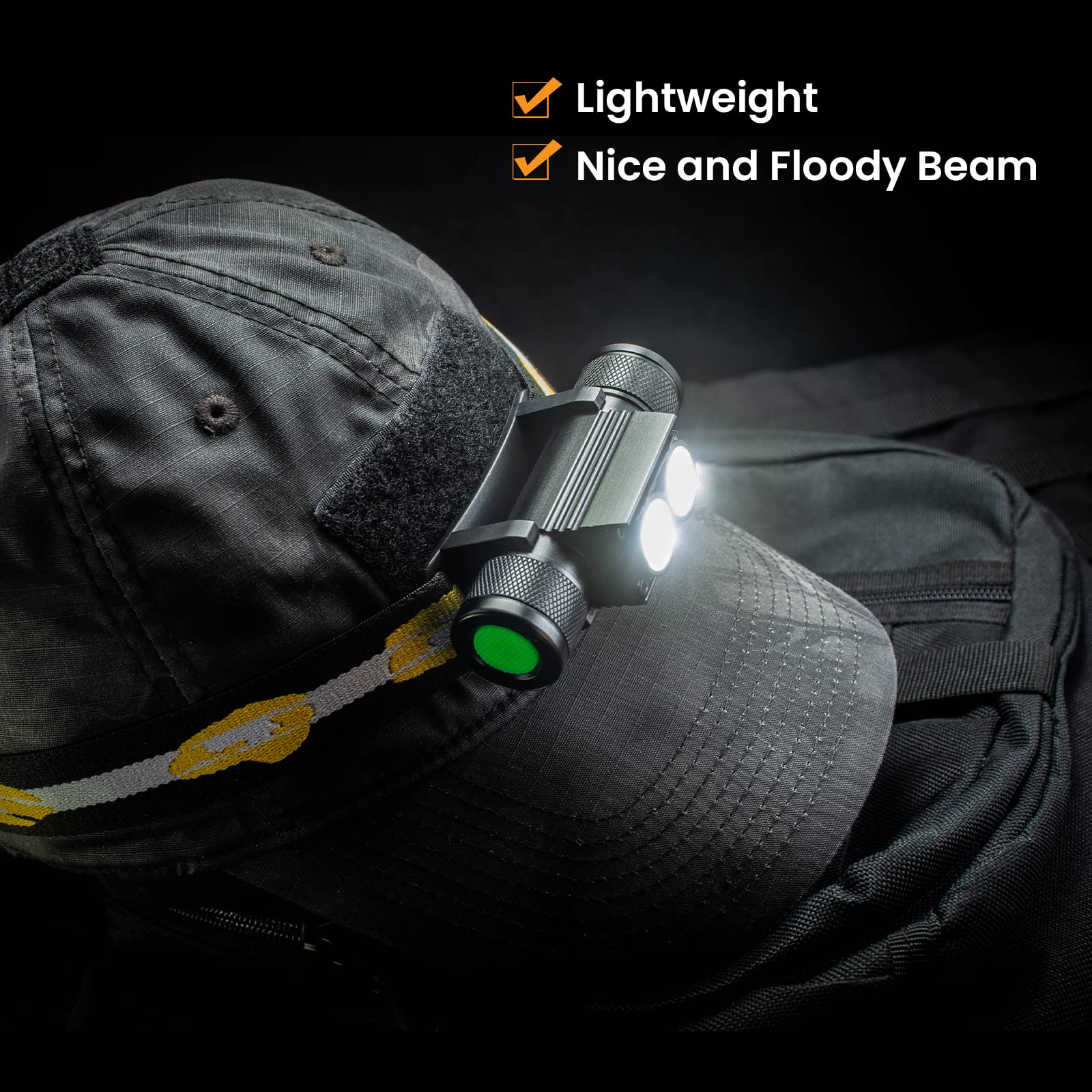 Sofirn Headlamp, 1200 Lumen Rechargeable LED, Waterproof, Aluminum, Model NBT-001, Black, Ideal for Camping and Outdoor Activities