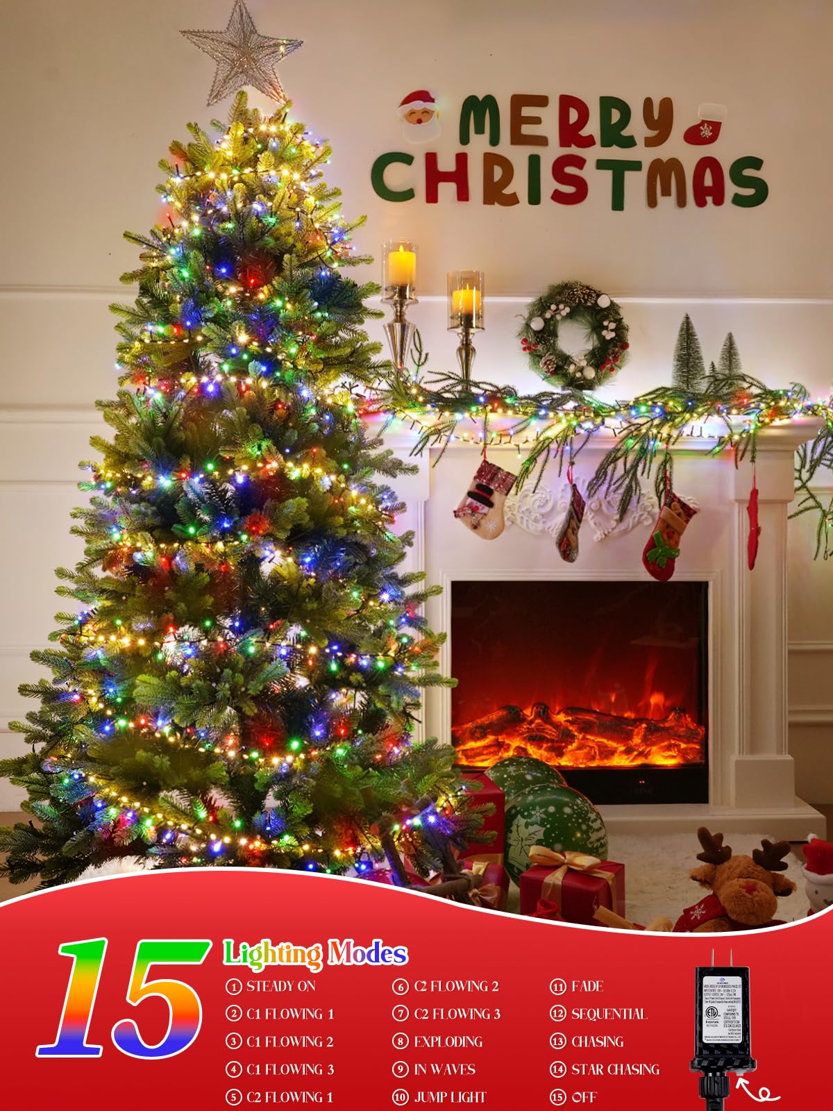 2025 New Christmas Cluster Lights 800Led With Flowing Twinkling  Fire er Fairy Lights With 15 Modes & Timer  Waterproof Christmas String Lights For Indoor Outdoor Xmas Tree Party Garden Multicolor