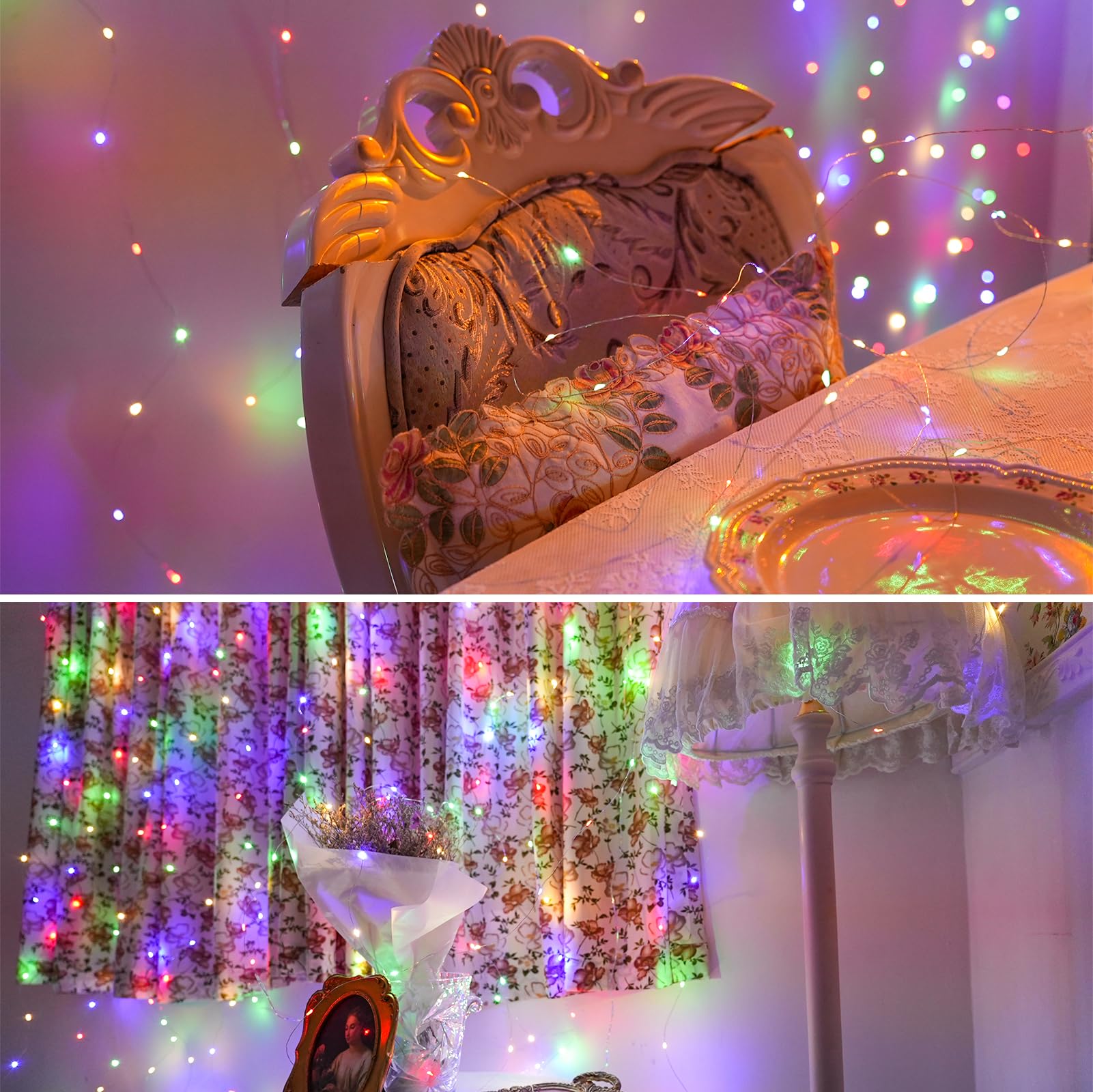 Hxweiye Fairy Lights, 7Ft 20Led Multicolor String Lights, Battery Operated, Waterproof, 6 Pack For Wedding & Party Décor