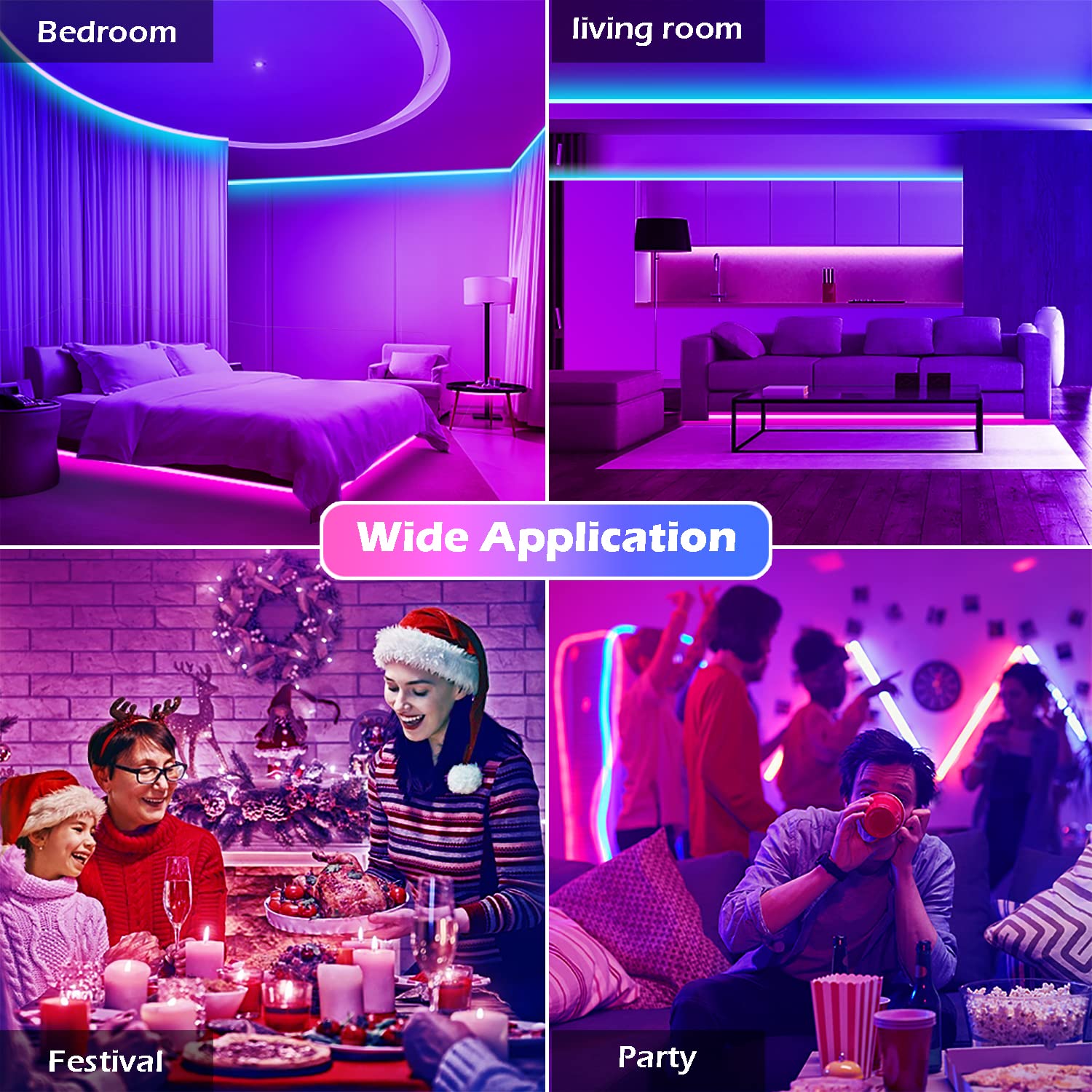 LETIANPAI 82FT LED Strip Lights - Smart RGB Color Changing, Music Sync, Bluetooth & IR Remote for Home, Bedroom & Party Decoration
