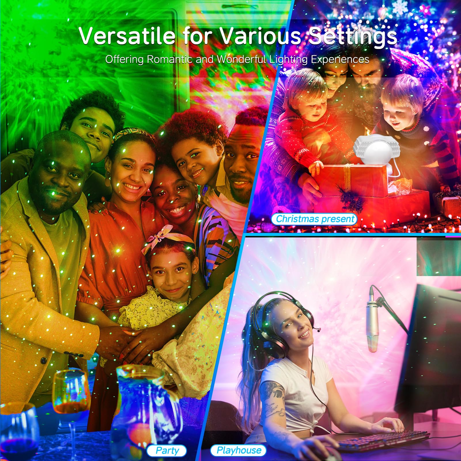 Hijopib Star Projector Night Light, Galaxy Projector With Remote & Timer, Starry Nebula Ceiling Led Lamp, Gifts For Kids, Christ