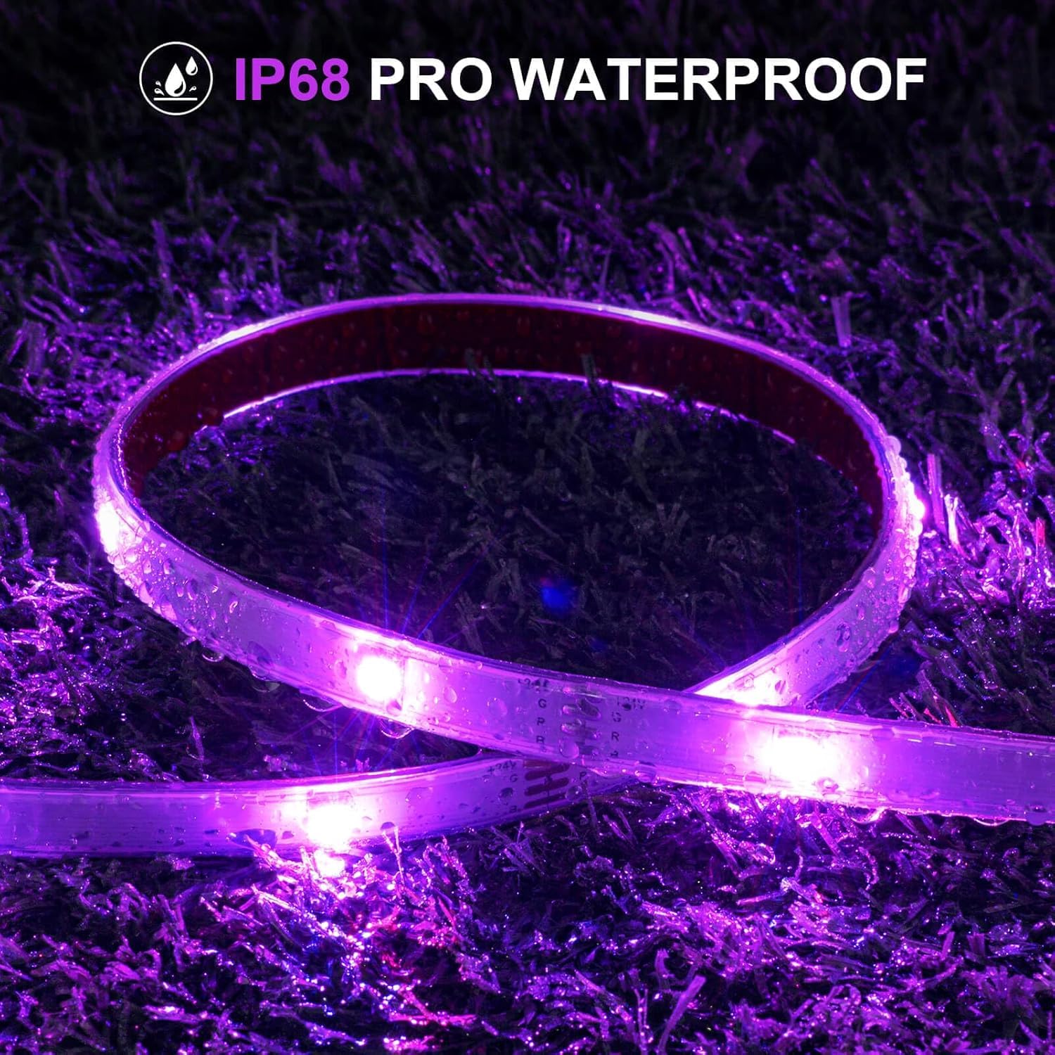 Outdoor Led Strip Lights Waterproof 200Ft, 1 Roll Continuous, Ip68 Pro, Smart Wifi & Remote Control, Compatible With Alexa & Goo