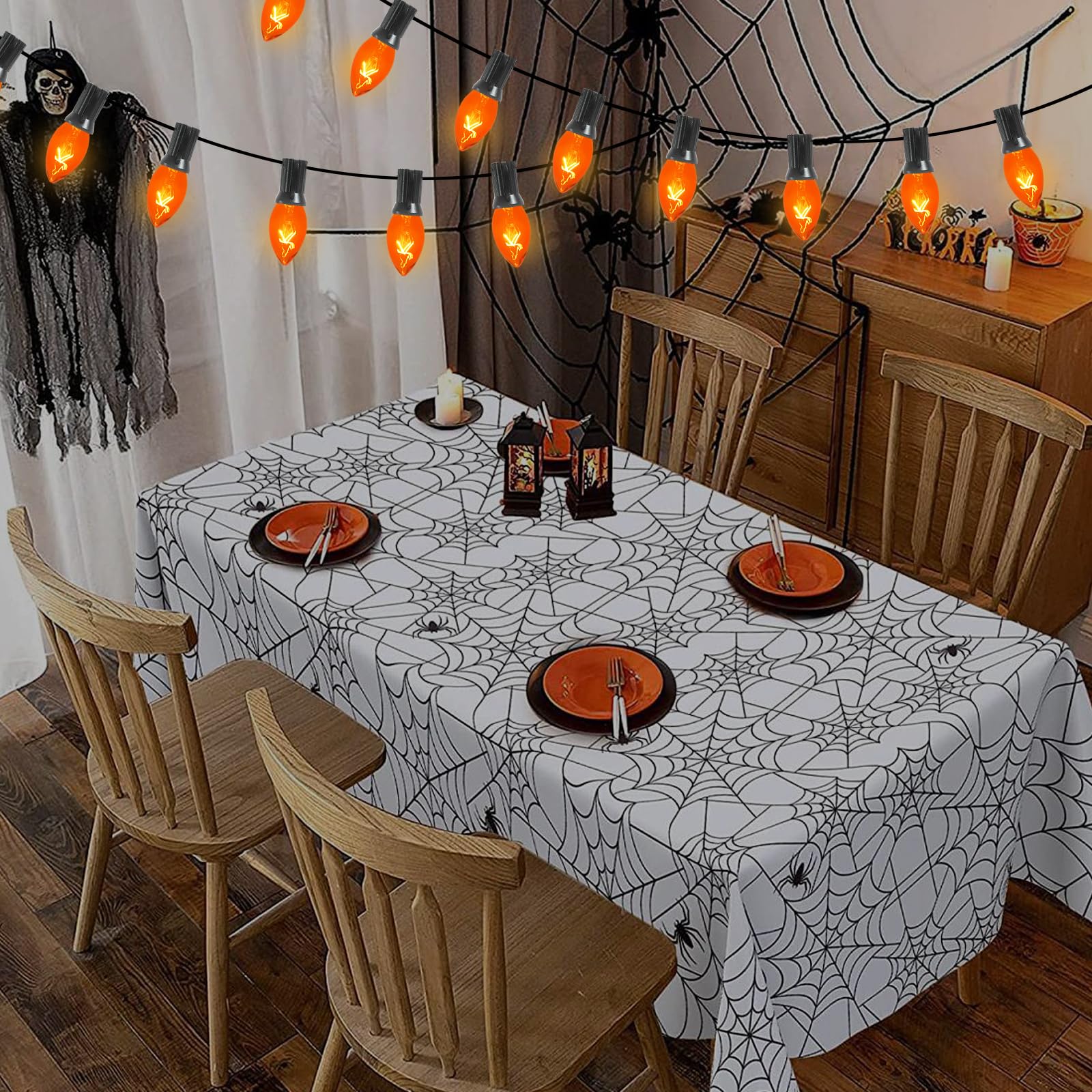 Cbebew C7 Clear Orange Christmas Light Bulbs, 25 Pack, 5W Incandescent, E12 Base