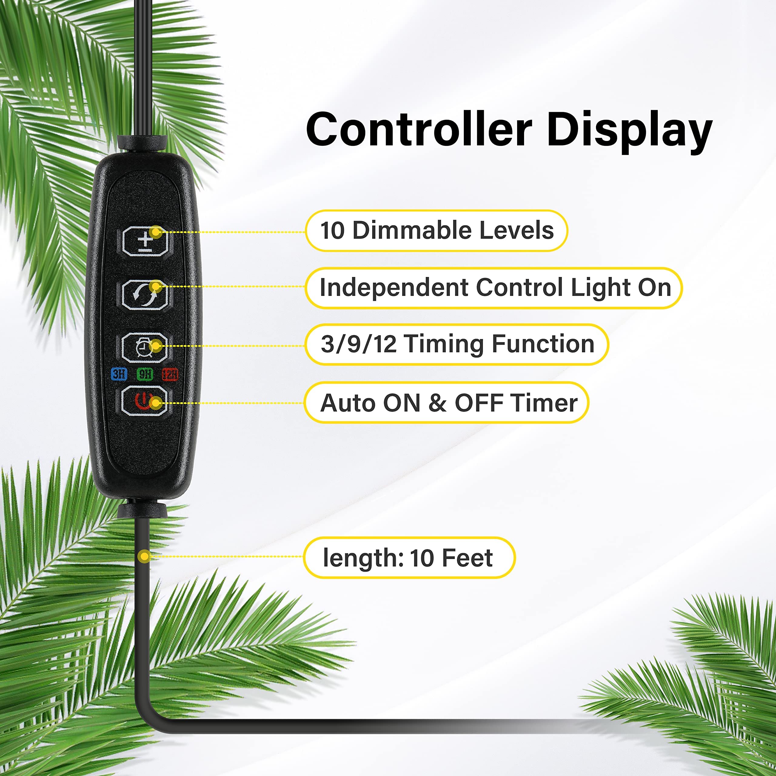 Ipower 20W Led Plant Grow Light Strips, Full Spectrum, Auto On/Off Timer, 4 Tubes, Red & Blue, Ideal For Indoor Hydroponics And Succulents