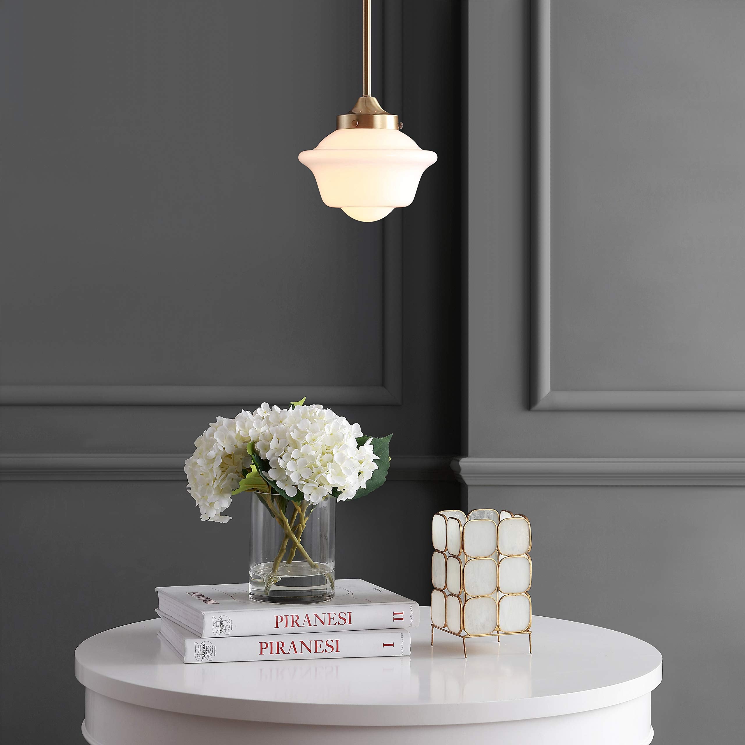 Jonathan Y Jyl3516A Kurtz 7.2'' Adjustable Drop Metal/Glass Led Pendant Contemporary Transitional Dimmable Dining Room Living Ro