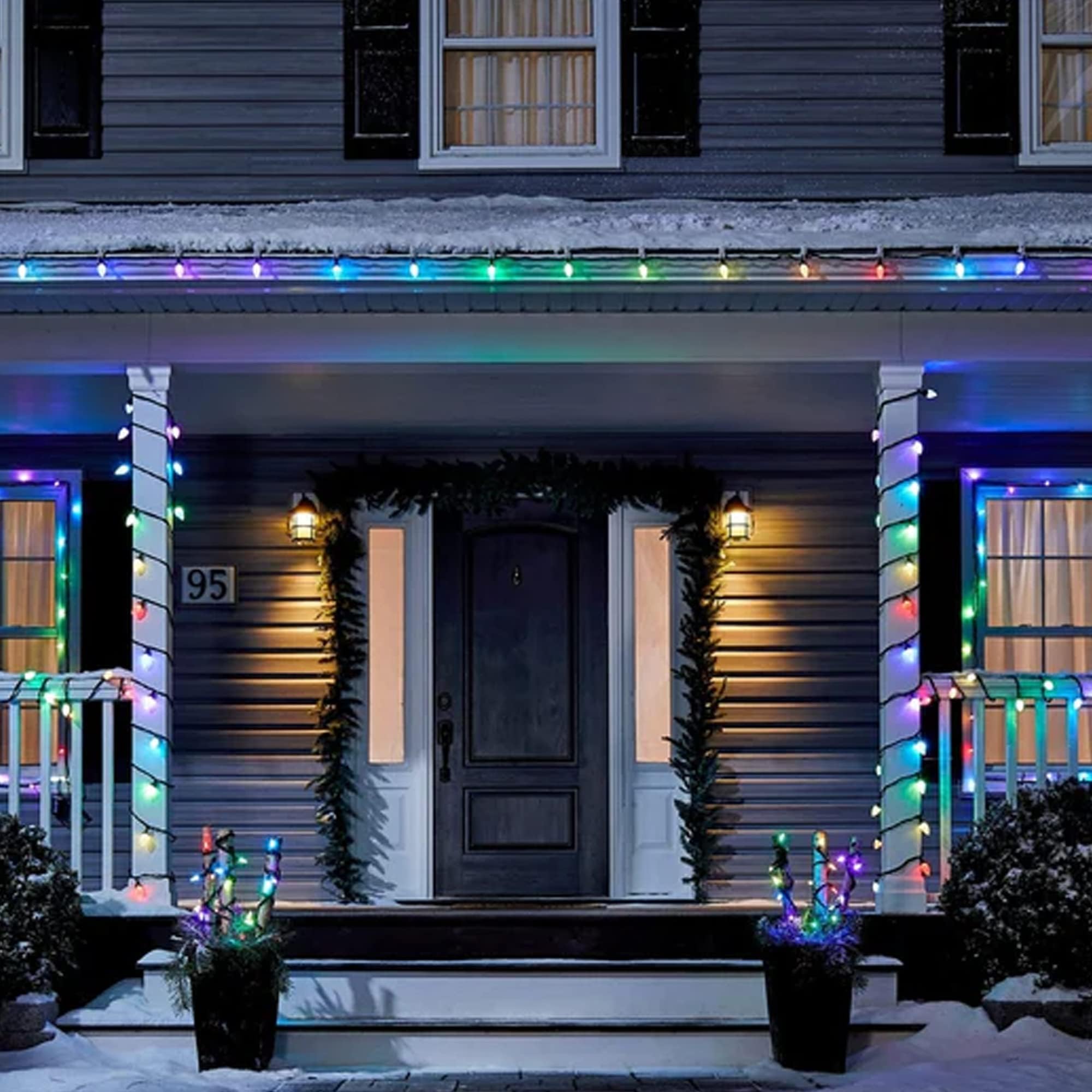 Dazzle Bright C9 Christmas String Lights, 100 LED, 66 FT, Waterproof, Green Wire, Multi-Colored, Model ZFD-50W-2/S-F2