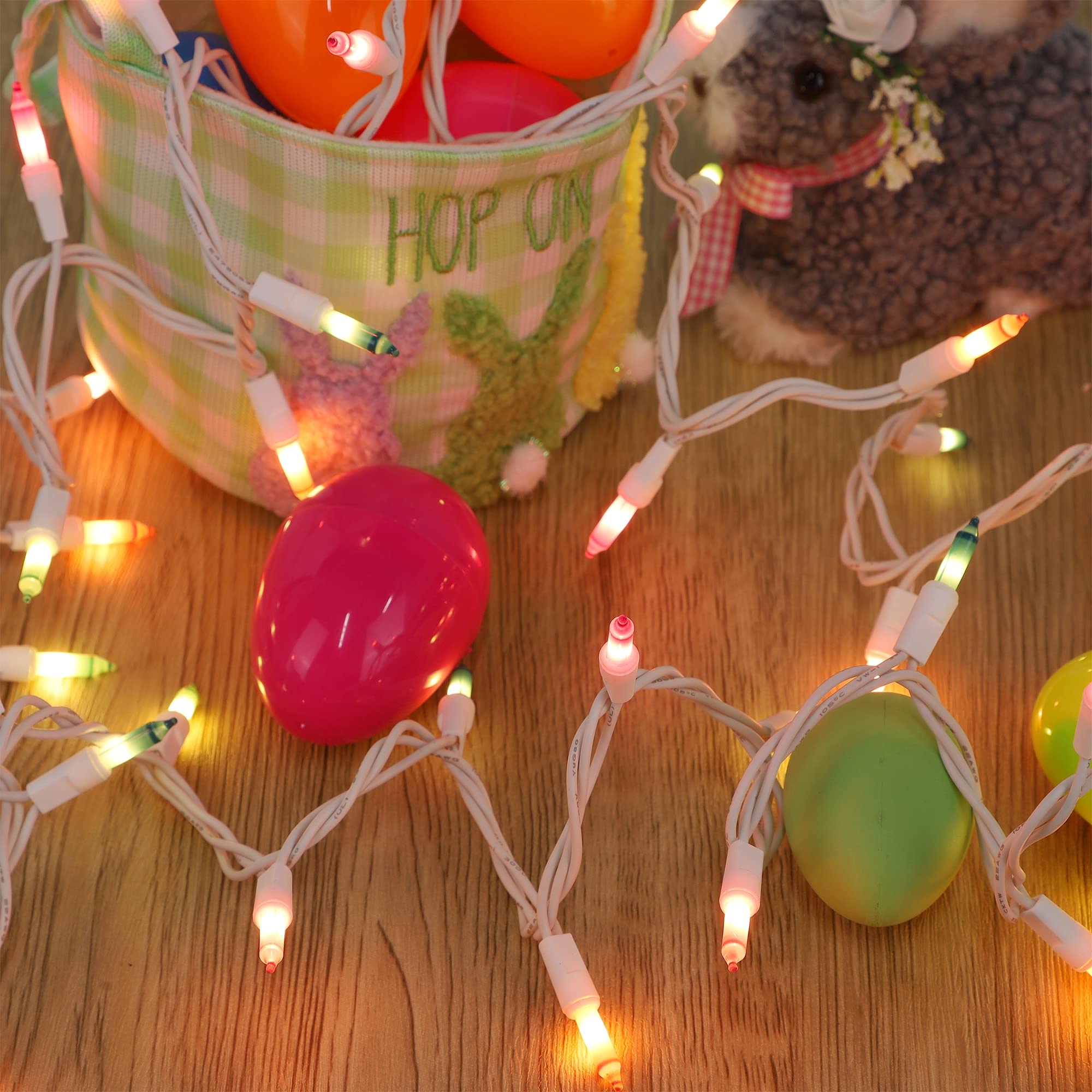 Ljlnion 3 Sets Easter String Lights, 150 Count 30 Ft Each White Wire Mini Pastel Fairy Lights, 120V Ul Certified Connectable Xma