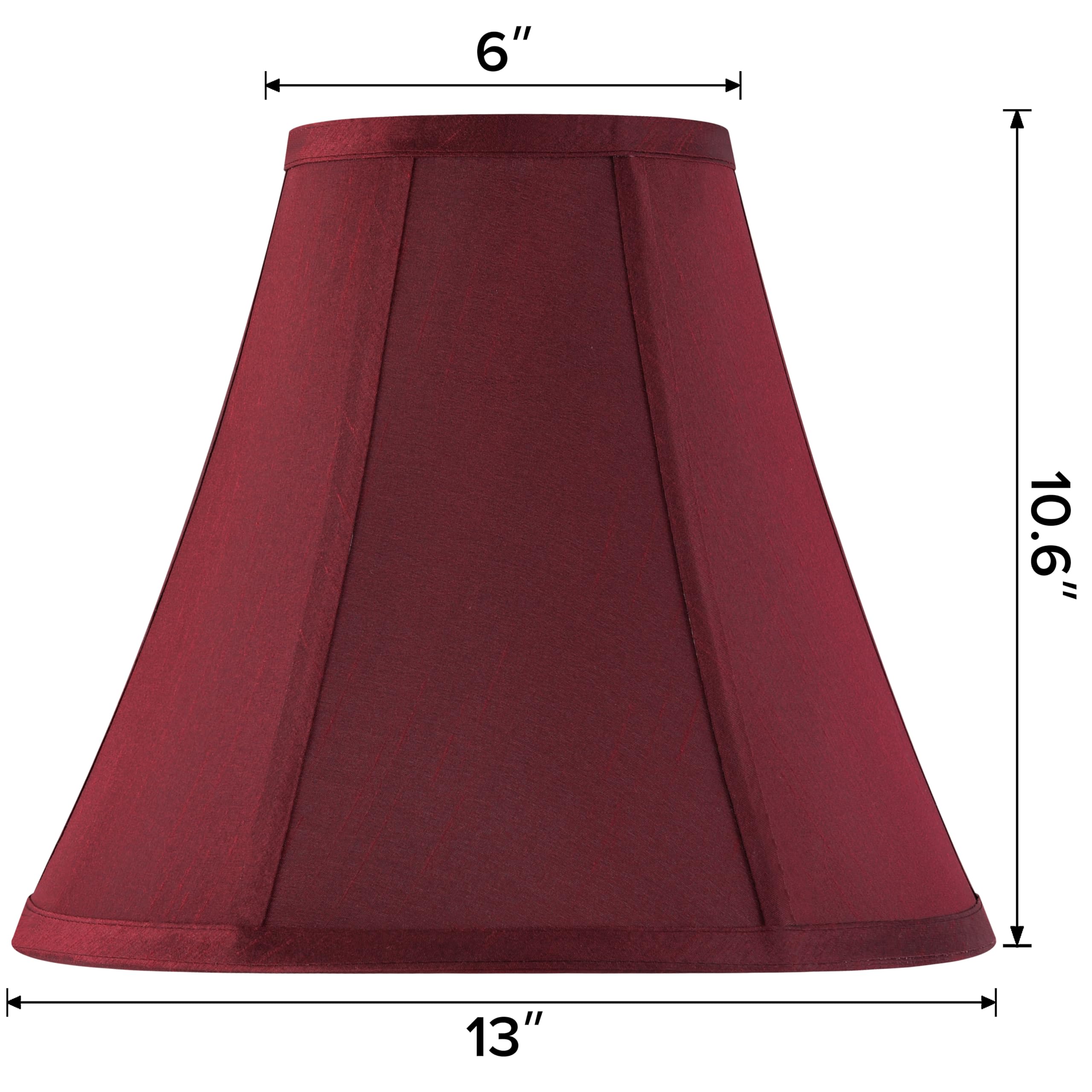 GO&SO Set of 2 Burgundy Bell Lamp Shades, 6" Top x 13" Bottom x 10.6" High, Fabric for Table & Bedside Lamps