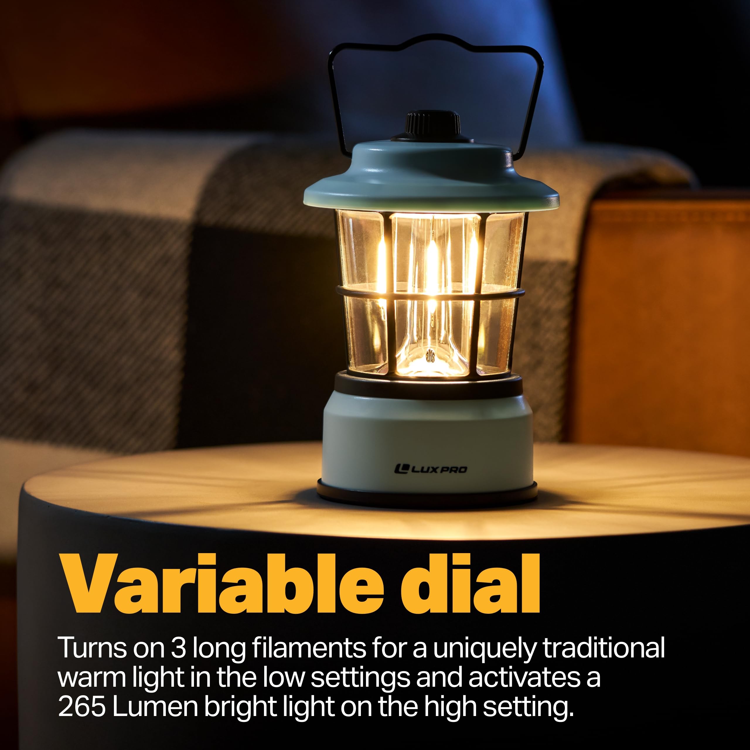 LUXPRO Retro LED Lantern - Battery-Powered, Water Resistant - Blue, Pack of 1, Model LP1535-BE - Ideal for Tents, Hiking, Hurricane Prep