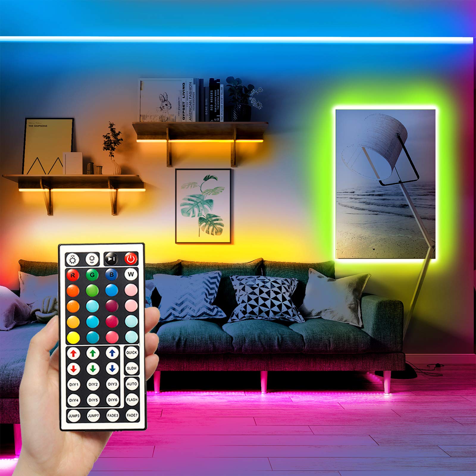 DAYBETTER LED Remote Controller 44 Key, Dimmer for 12-24V LED Strip Lights, Model DRF-0362-W, Plastic, 4 Pin Output