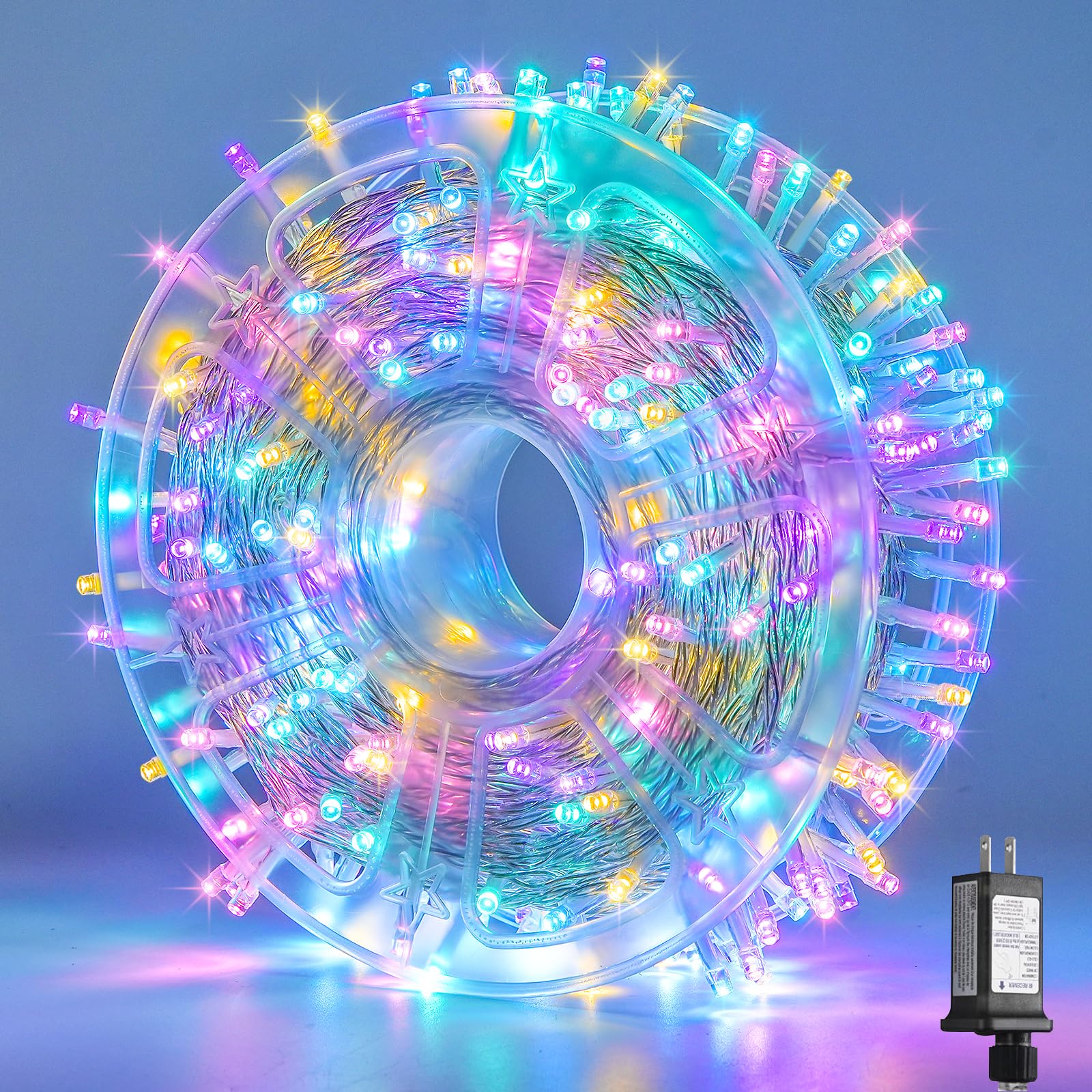JMEXSUSS 400 LED Easter Lights, 132FT Multicolor Plug-in, 8 Modes, for Indoor/Outdoor Decorations, Model EXS-S-0400-R