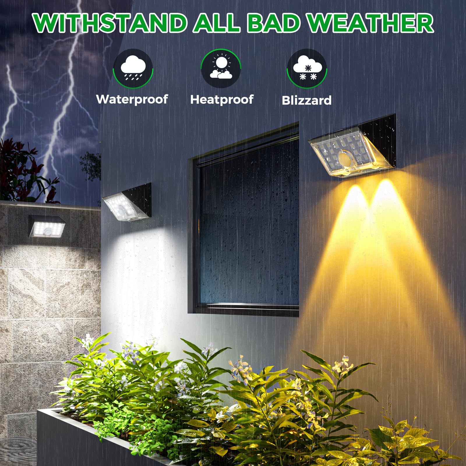 Jsot Solar Fence Lights Outdoor  4 Modes Solar Lights Outdoor Waterproof Ip65  6Pack Motion Sensor Bright Wall Security Lighting For Outside Yard Front Door Fence - Cool White