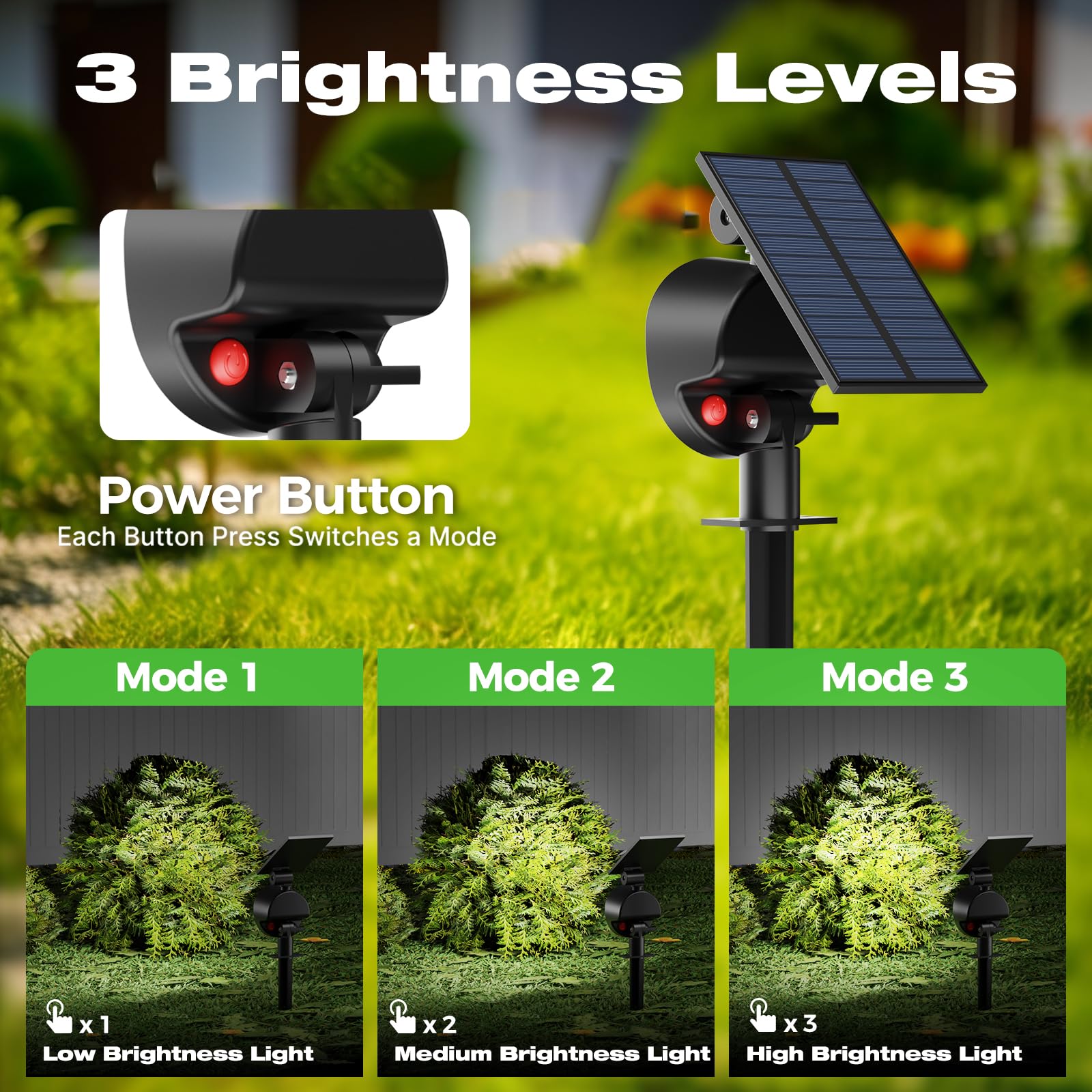 Nipify Solar Lights Outdoor Waterproof  Spot Lights- 4 Pack/53 Led/3 Modes Solar Powered Spotlights 2-In-1 Auto On/Off Landscape Lighting For Outside Yard Wall Garden  Cool White