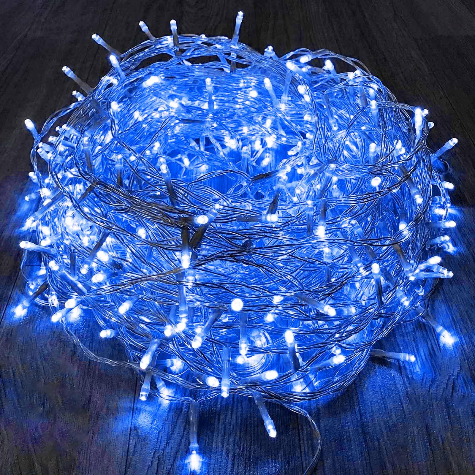 KAQ 240LED Blue Connectable String Lights, Clear Wire, Indoor/Outdoor, Model GP-SW290DC0209-IP44, Timer, Twinkle Fairy Light
