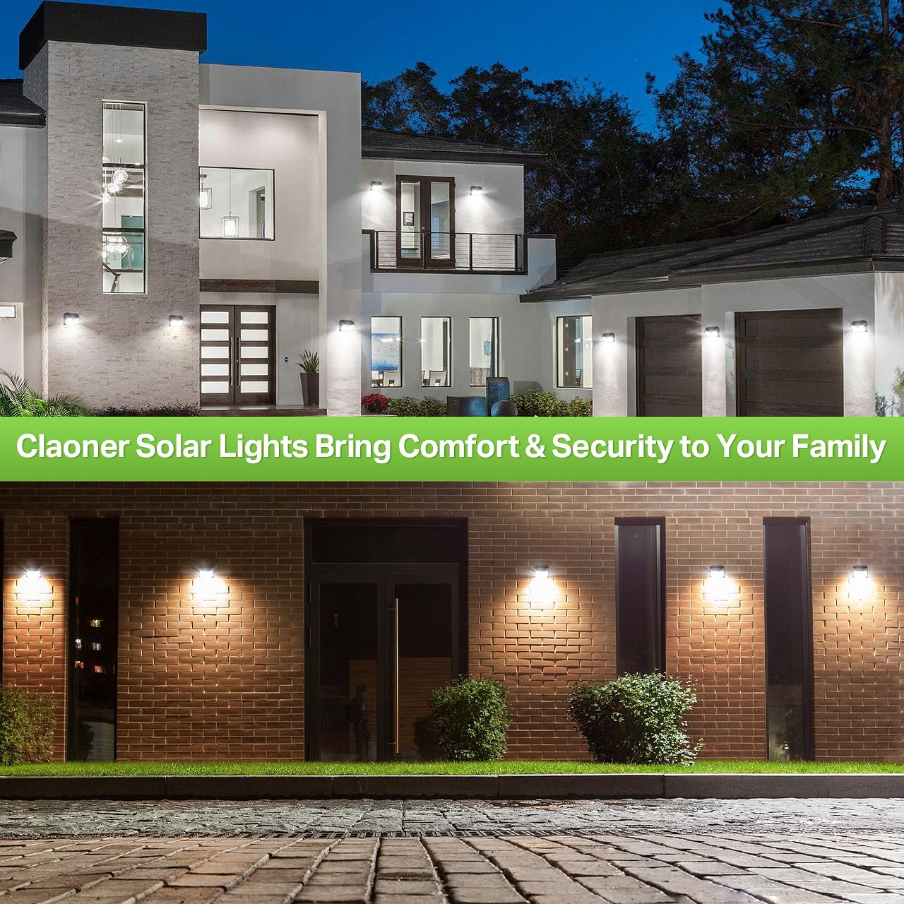 Claoner Solar Lights Outdoor 126 Led Wireless Motion Sensor 4 Pack Ip65 Waterproof Cool White Sl124Ab-Us