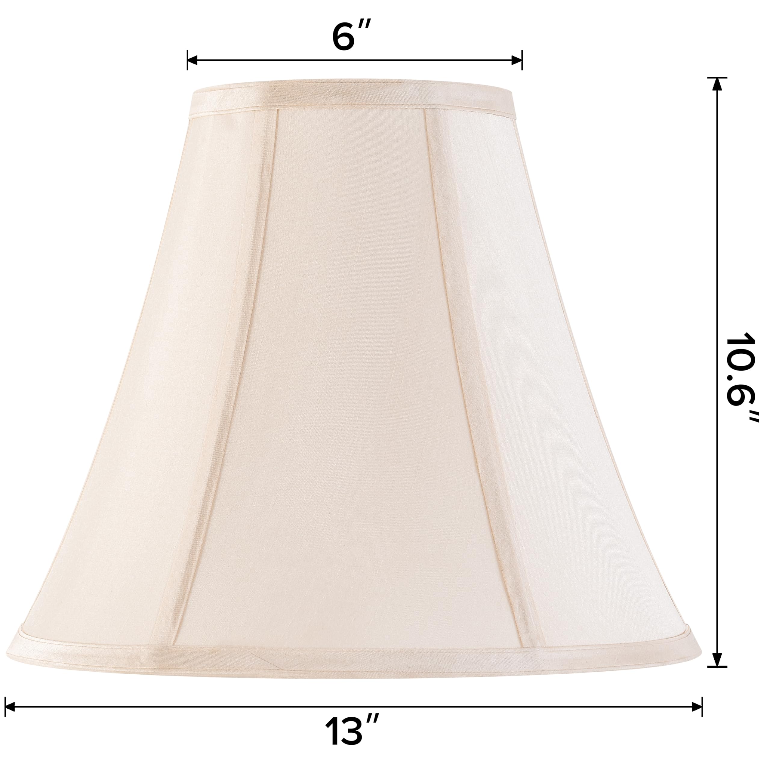 Cream Bell Lamp Shades Set Of 2 Medium Lamp Shade 6'' Top X 13'' Bottom X 10.6'' High(Spider) Modern Fabric Lamp Shade For Floor