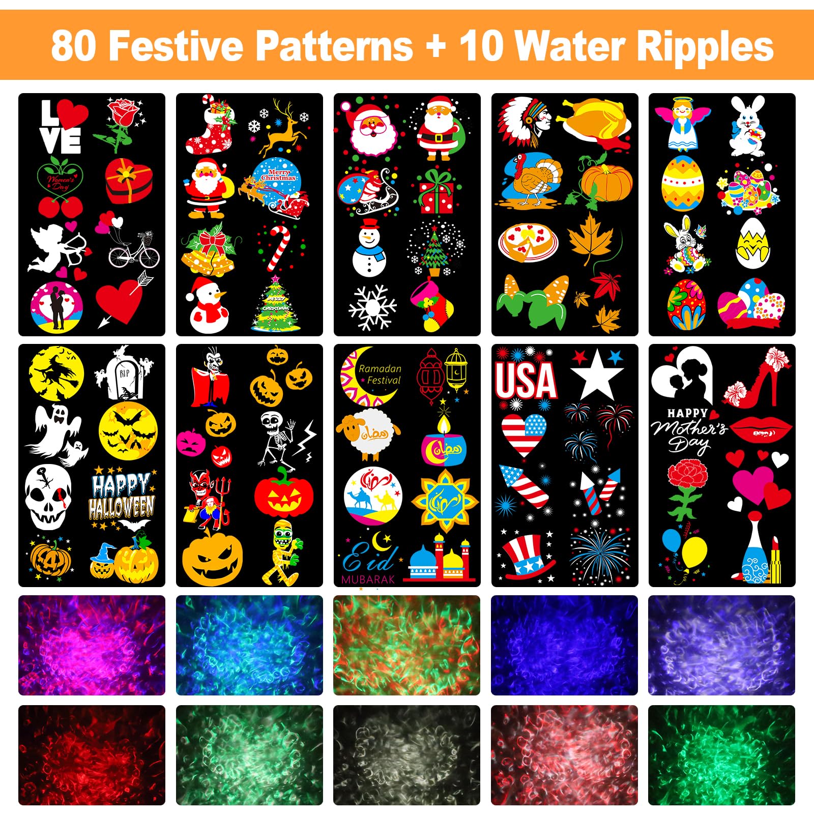 Brighter Valentine Decorations Projector Lights For Home, Fliti 2024 Upgraded Holiday Projector Display 8 Patterns At A Time (3D