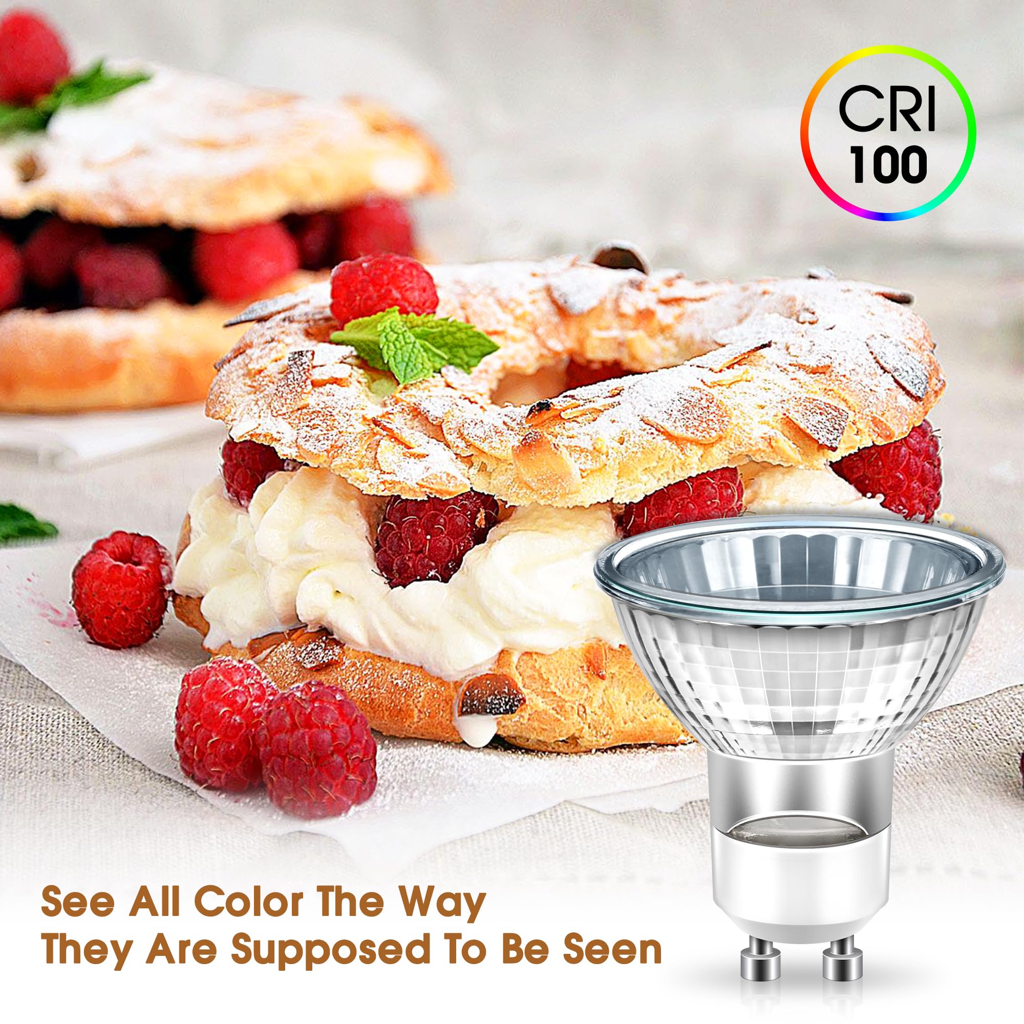 Gu10 Halogen 50W Bulbs, 120V Halogen Light Bulb, Gu10 Base Replacement For Candle Warmer Lamp Bulb, Warm White Gu10+C Dimmable G