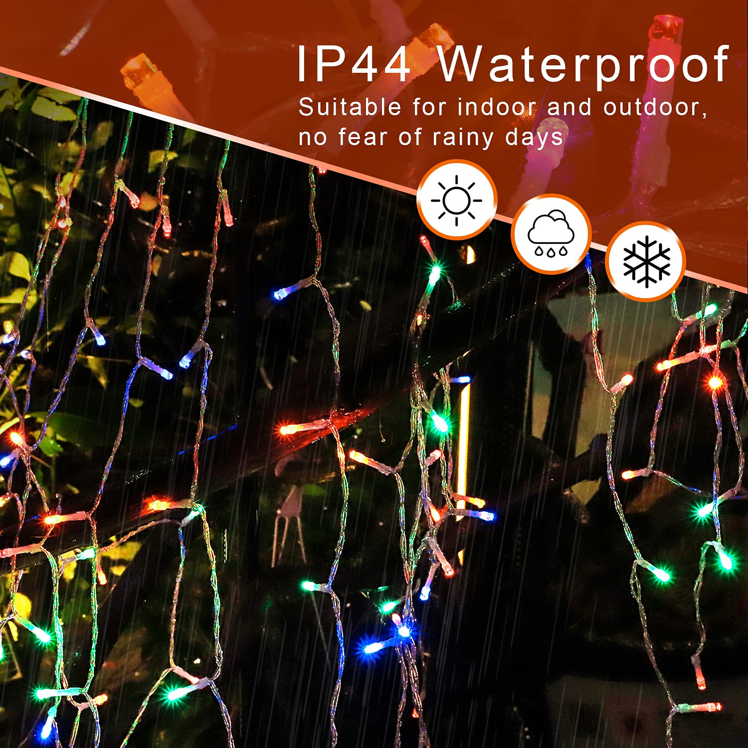 Cerflyer 320 Led Christmas String Lights, 11.5 Ft Waterfall With Star Topper, 8 Light Modes