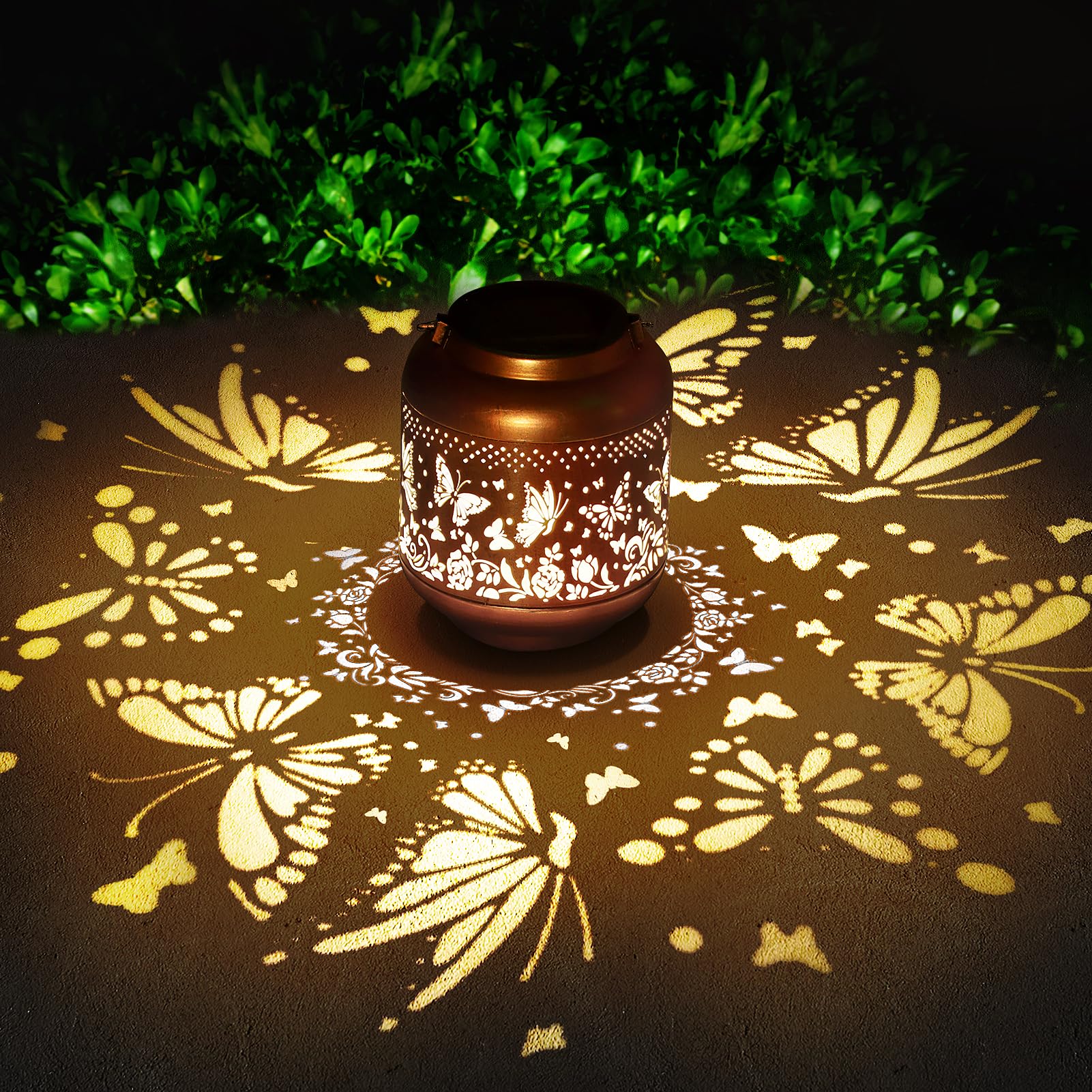 Solar Lantern Solar Lights Outdoor Waterproof Gifts for Women Mom Grandma Butterfly Christmas Decorations Outside Garden Decor H