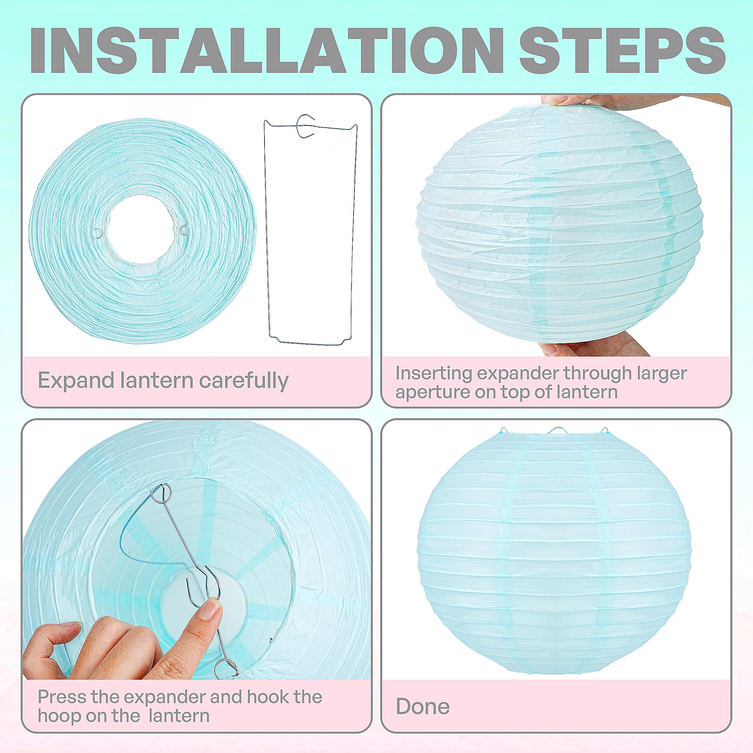 12 Pcs Colorful Hanging Paper Lanterns Pastel 10 In Macaron-Colored Neon Chinese Paper Lanterns Party Decorations For Classroom Baby Shower Wedding Birthday Valentine'S Day (Macaron)