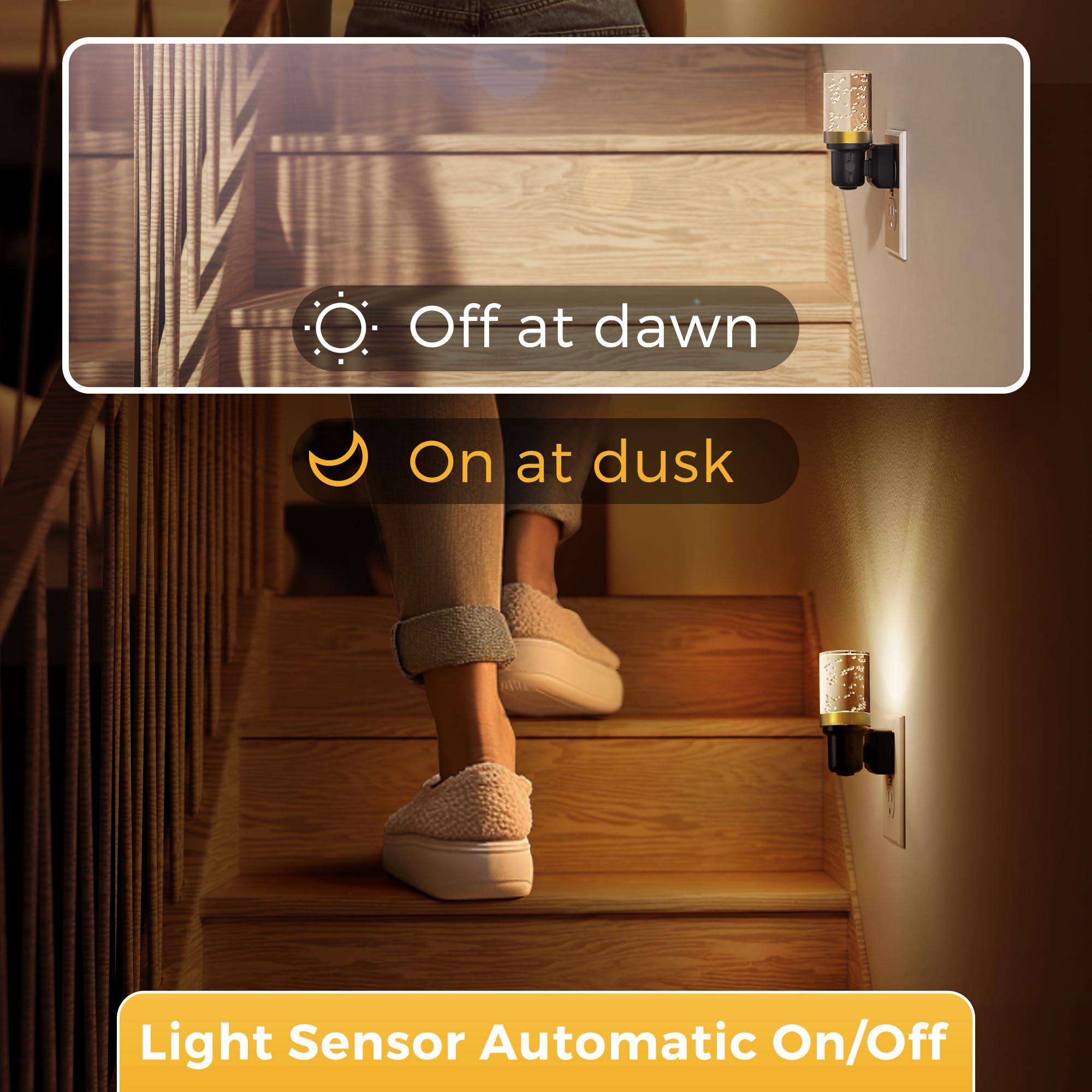 L Lohas Led Night Light, Dimmable Night Lights Plug Into Wall, 2 Pack Automatic Night Lights Plug In With Auto Light Sensor, Adj
