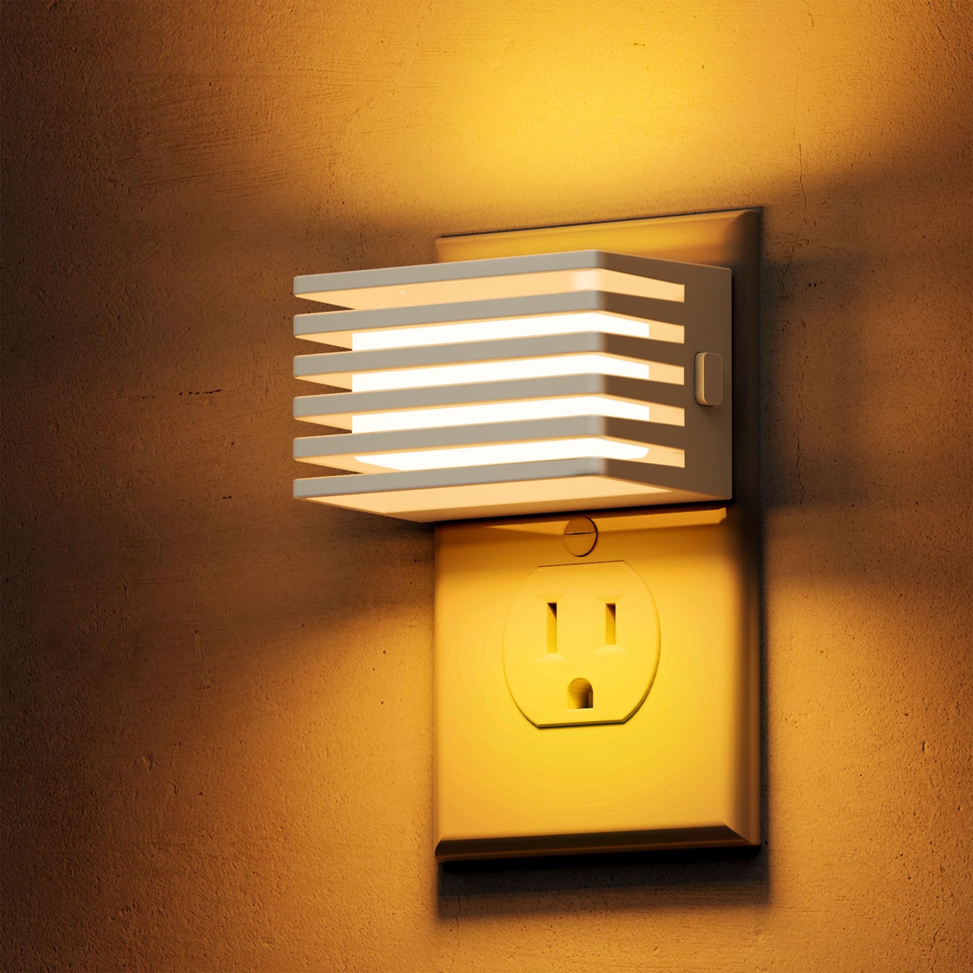 L LOHAS LED Night Lights Plug into Wall  2 Pack Modern Night Light with Dusk to Dawn Sensor  Dimmable Plug in Night Light  Adjustable Brightness  2000K Amber for Bedroom Bathroom Hallway
