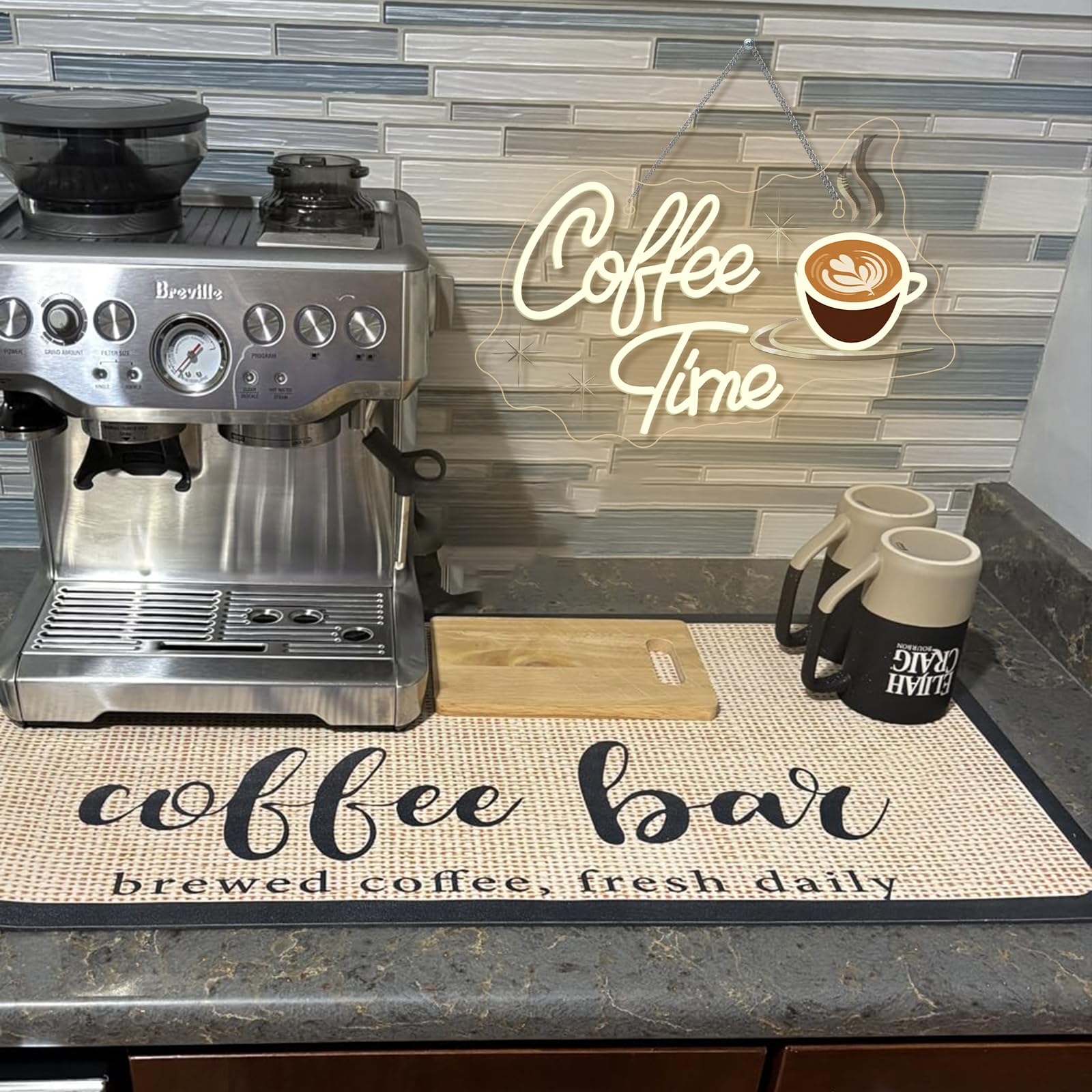 Dreamfort Coffee Time Neon Sign Latte Art Neon Lights Neon Bar Signs For Wall Decor Led For Caf?S  Kitchens & Breakfast Bars Light Signs Retro Diner Lighting